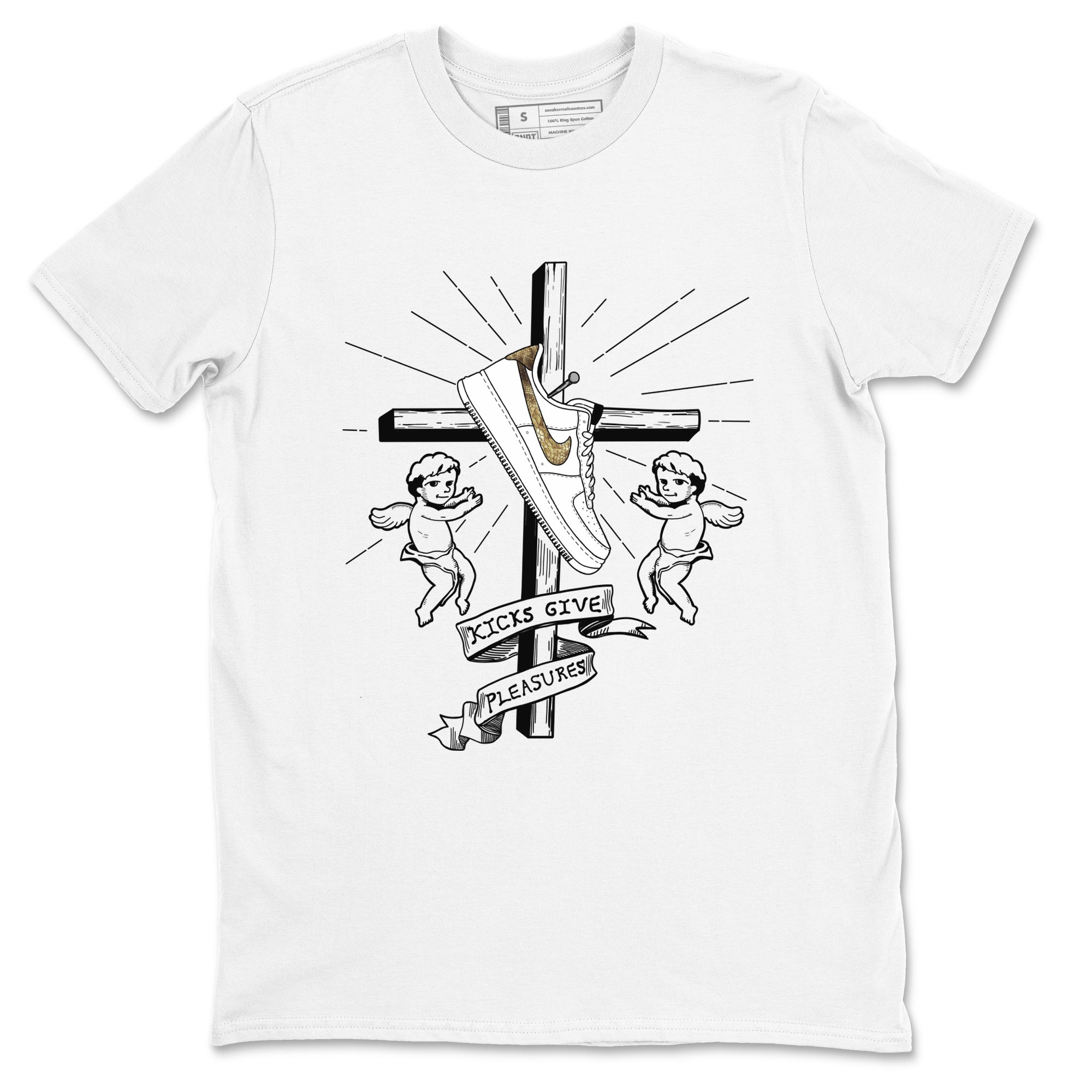 Air Force 1 Ivory Snake shirt to match jordans Kicks Give Pleasures sneaker tees Air Force 1 Ivory Snake Drip Gear Zone unisex cotton White 2 crew neck shirt