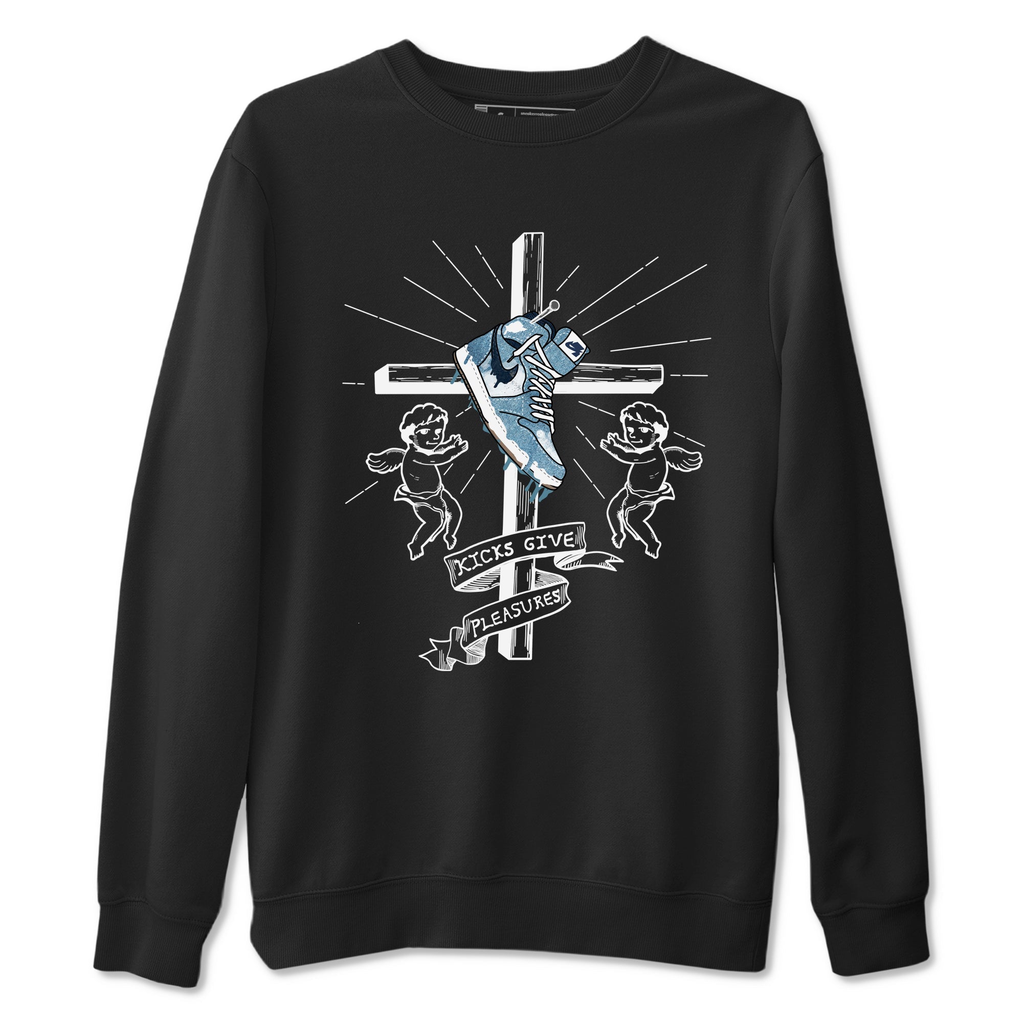 1s Denim shirts to match jordans Kicks Give Pleasures sneaker match tees Air Jordan 1 Denim Drip Gear Zone streetwear brand Black 2 unisex cotton tee