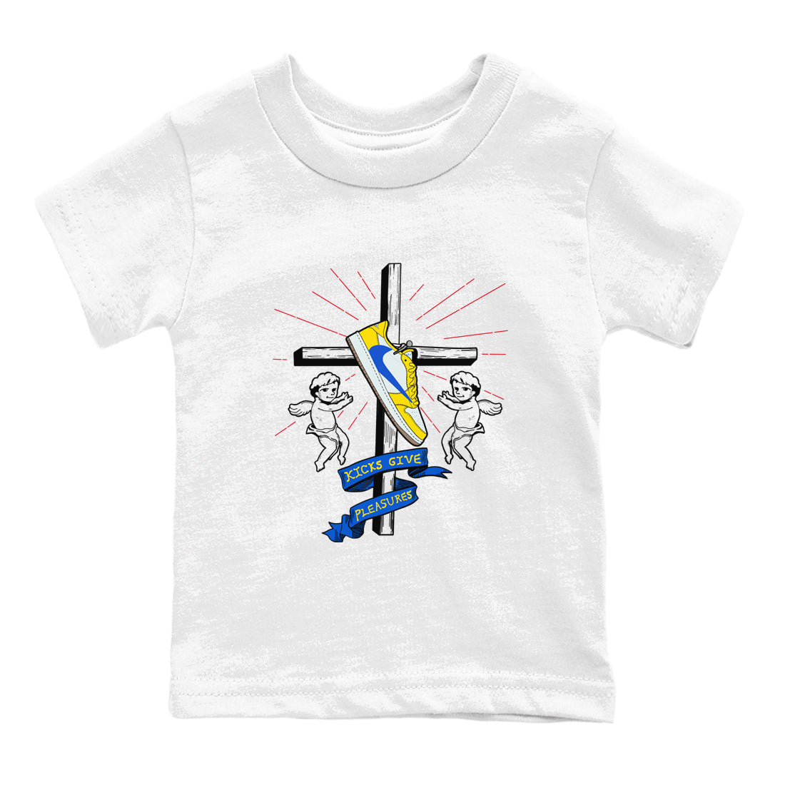 AJ1 Travis Scott Canary shirt to match jordans Kicks Give Pleasures sneaker tees Air Jordan 1 Travis Scott Canary Drip Gear Zone baby toddler White 2 cotton Shirt