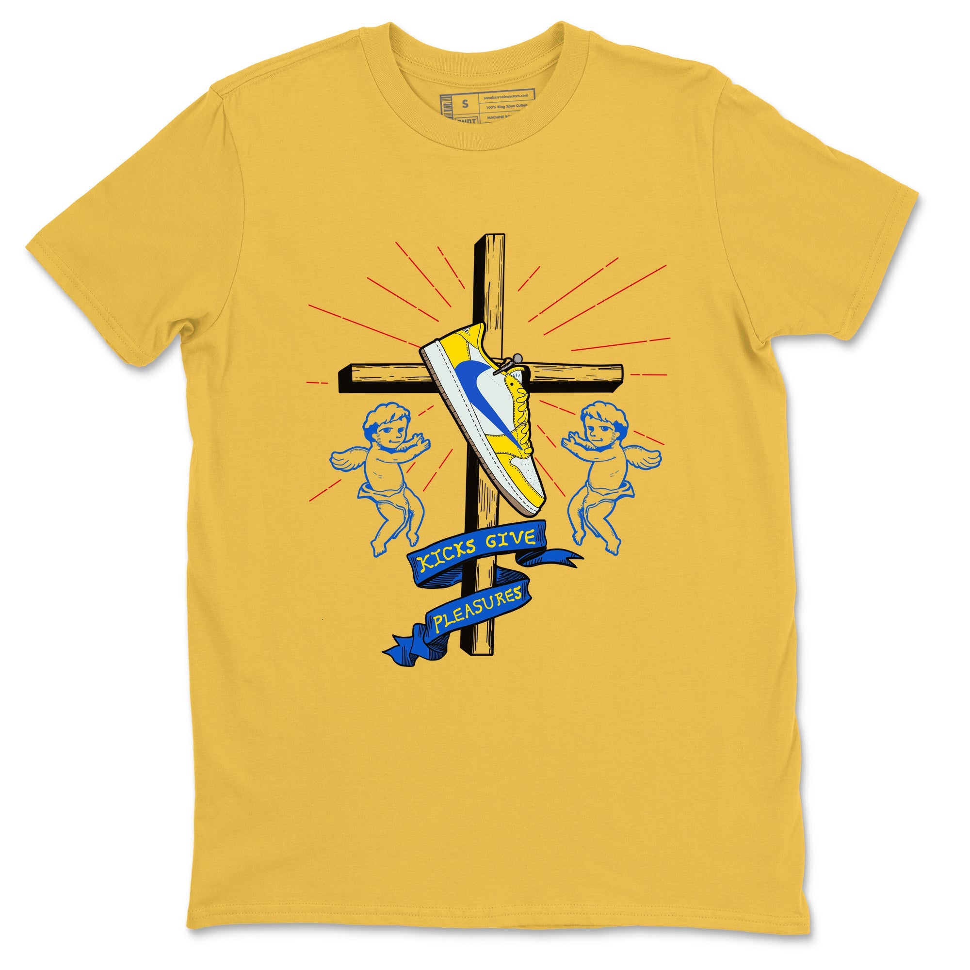 AJ1 Travis Scott Canary shirt to match jordans Kicks Give Pleasures sneaker tees Air Jordan 1 Travis Scott Canary Drip Gear Zone unisex cotton Daisy 2 crew neck shirt