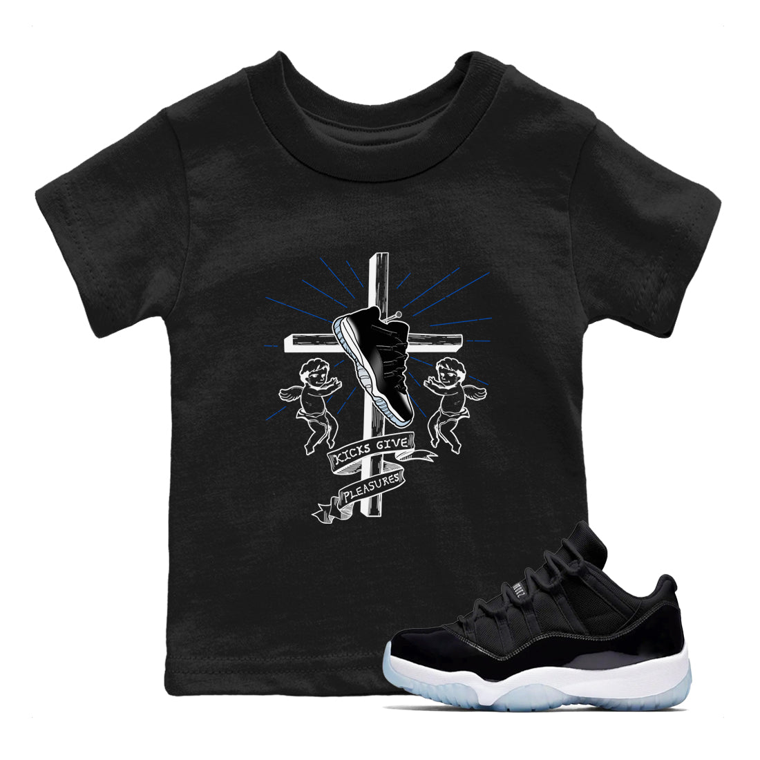 11s Space shirt to match jordans Kicks Give Pleasures sneaker tees Air Jordan 11 Space Drip Gear Zone baby toddler Black 1 cotton Shirt