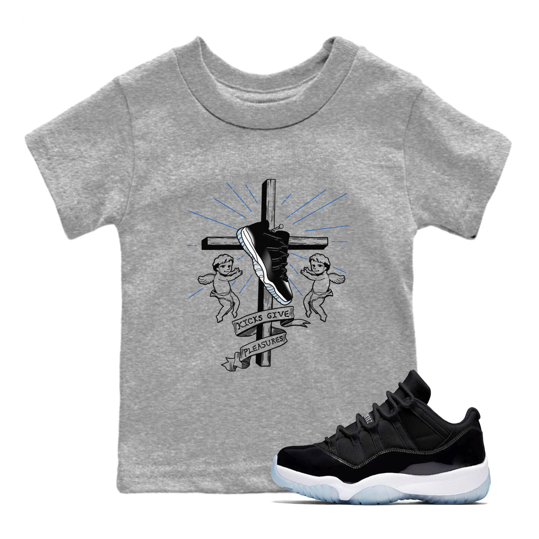 11s Space shirt to match jordans Kicks Give Pleasures sneaker tees Air Jordan 11 Space Drip Gear Zone baby toddler Heather Grey 1 cotton Shirt
