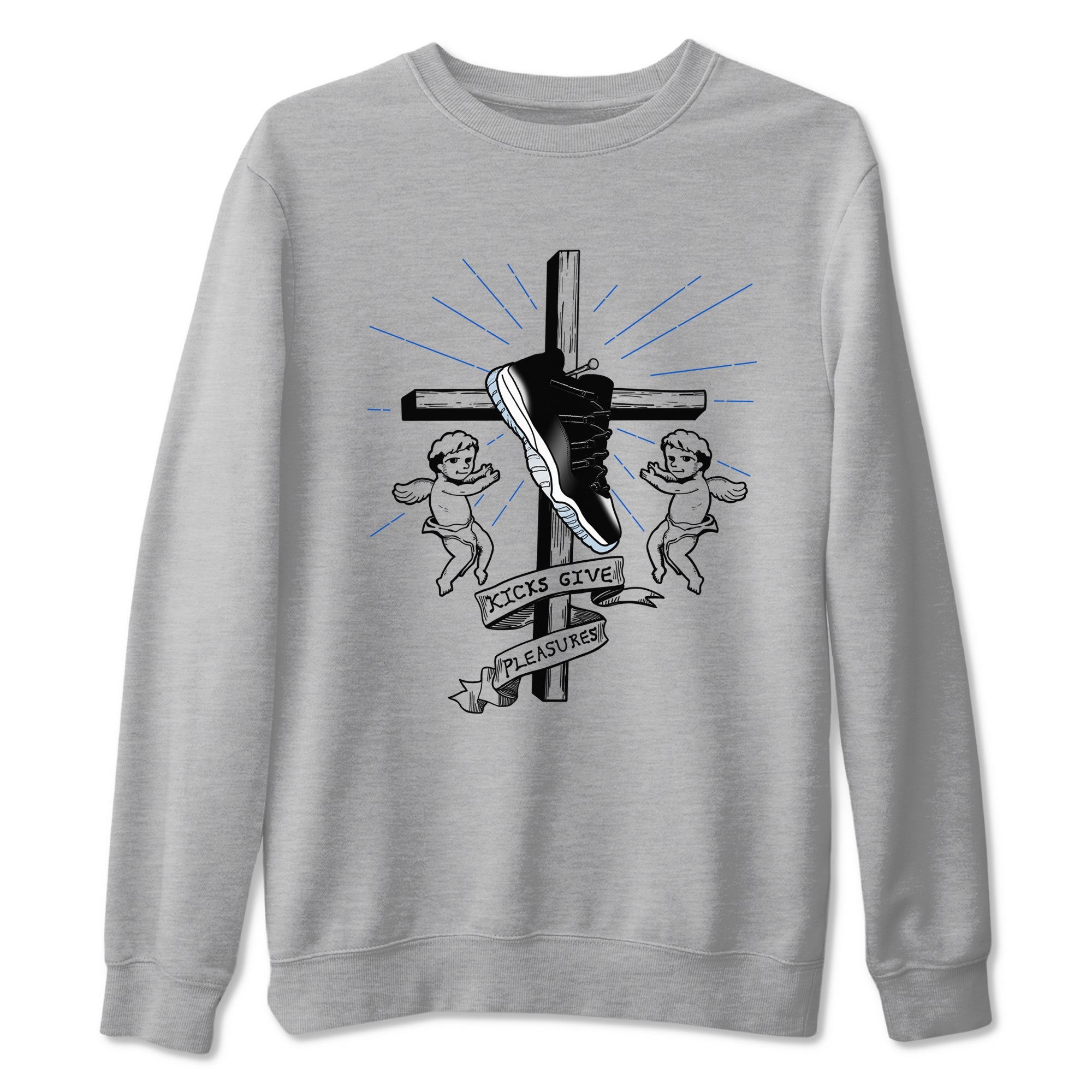 11s Space shirt to match jordans Kicks Give Pleasures sneaker tees Air Jordan 11 Space Drip Gear Zone unisex cotton Heather Grey 2 crew neck shirt