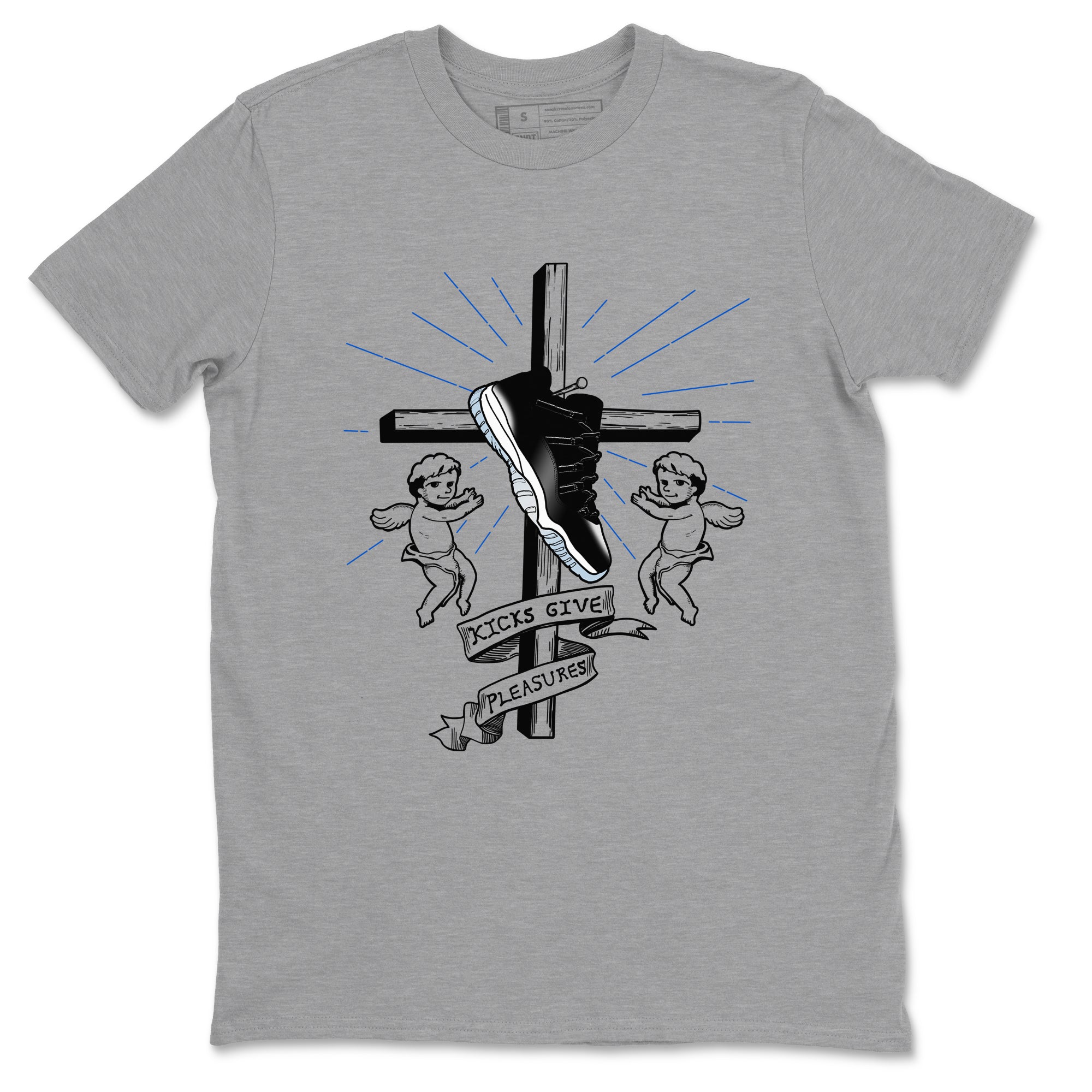 11s Space shirt to match jordans Kicks Give Pleasures sneaker tees Air Jordan 11 Space Drip Gear Zone unisex cotton Heather Grey 2 crew neck shirt