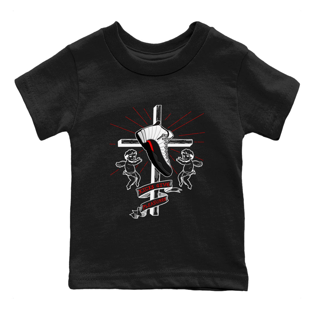 Air Jordan 12 Red Taxi shirts to match jordans Kicks Give Pleasures sneaker match tees 12s Red Taxi Drip Gear Zone baby toddler Black 2 cotton Shirt