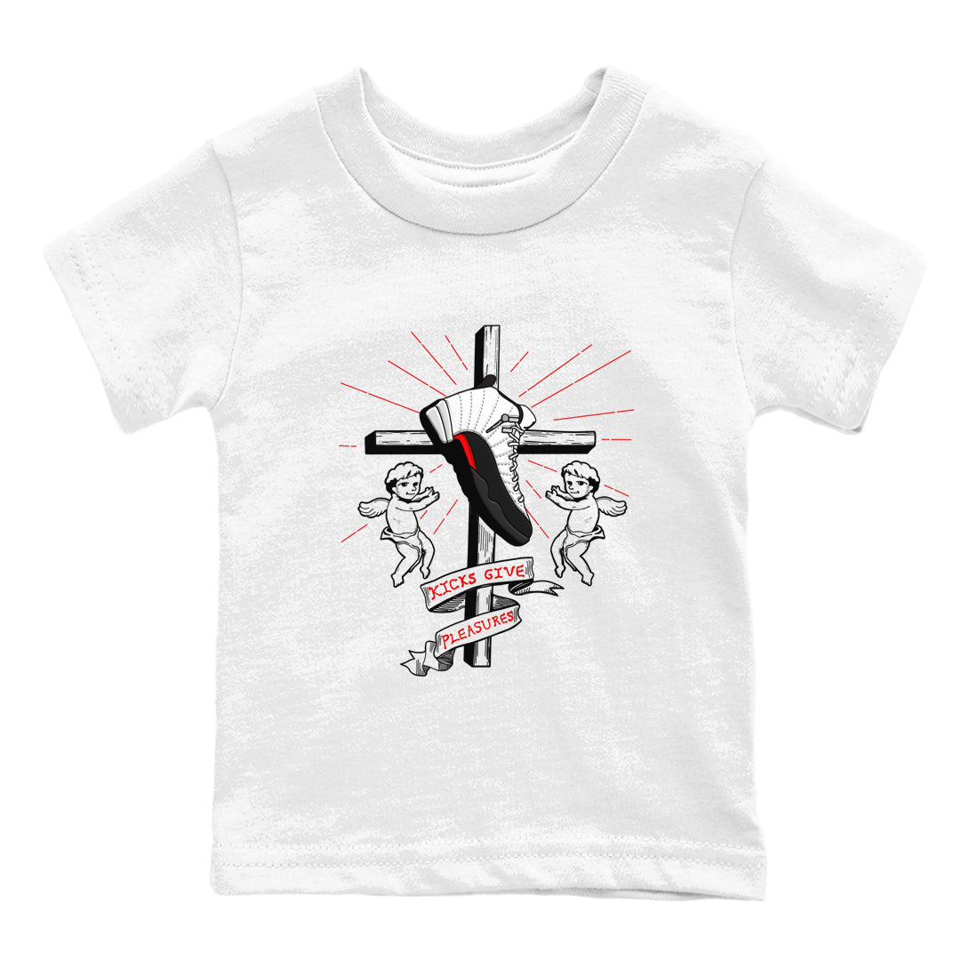 Air Jordan 12 Red Taxi shirts to match jordans Kicks Give Pleasures sneaker match tees 12s Red Taxi Drip Gear Zone baby toddler White 2 cotton Shirt