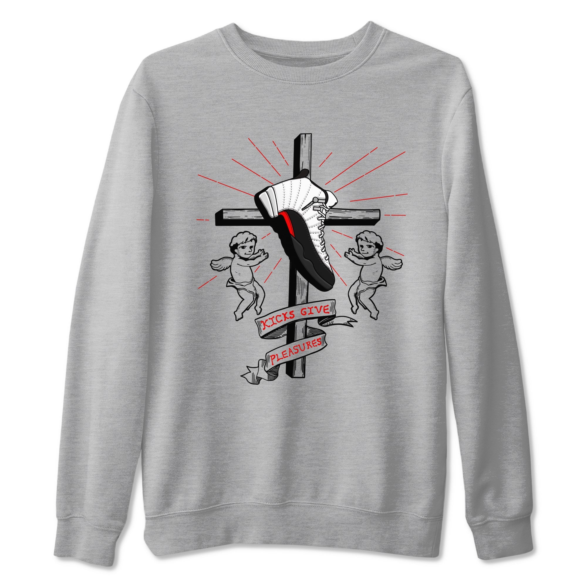 Air Jordan 12 Red Taxi shirts to match jordans Kicks Give Pleasures sneaker match tees 12s Red Taxi Drip Gear Zone unisex cotton Heather Grey 2 crew neck shirt