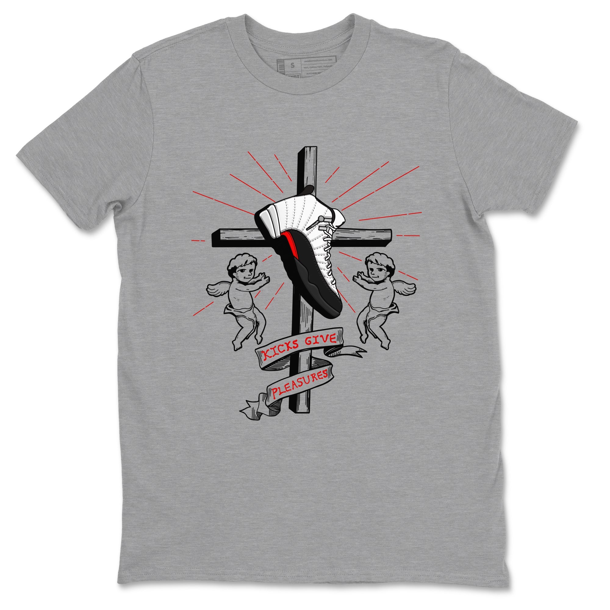 Air Jordan 12 Red Taxi shirts to match jordans Kicks Give Pleasures sneaker match tees 12s Red Taxi Drip Gear Zone unisex cotton Heather Grey 2 crew neck shirt