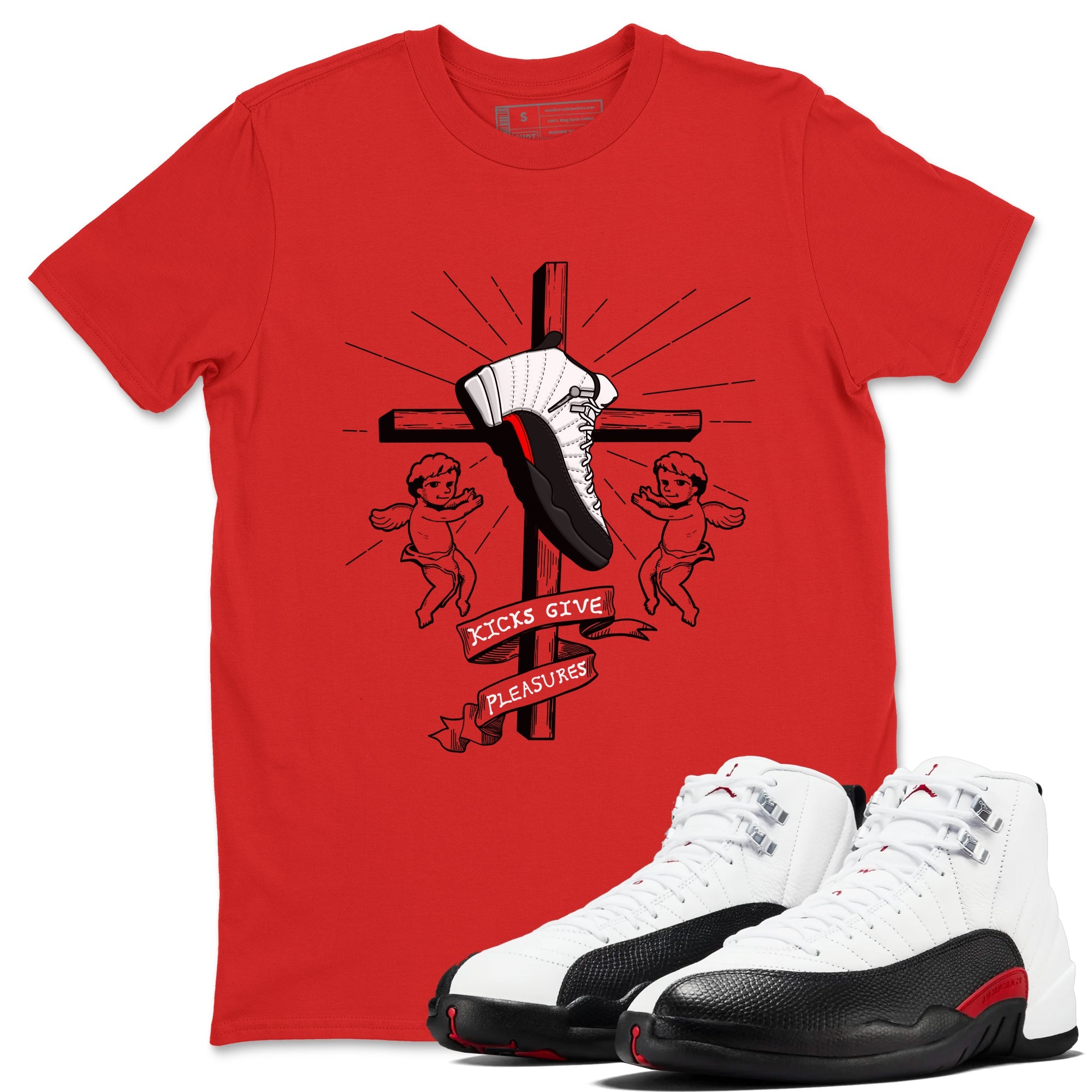 Air Jordan 12 Red Taxi shirts to match jordans Kicks Give Pleasures sneaker match tees 12s Red Taxi Drip Gear Zone unisex cotton Red 1 crew neck shirt