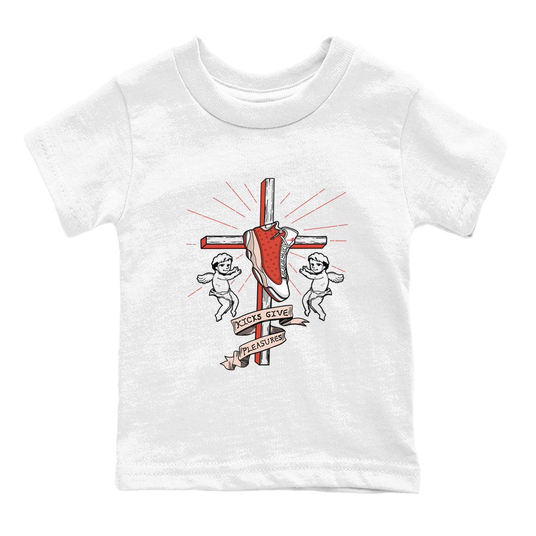 13s Dune Red shirts to match jordans Kicks Give Pleasures sneaker match tees Air Jordan 13 Dune Red Drip Gear Zone streetwear brand Baby and Youth White 2 cotton tee