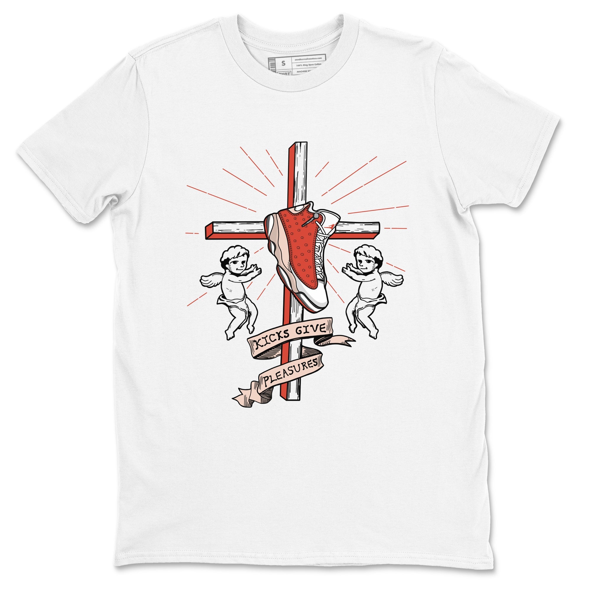 13s Dune Red shirts to match jordans Kicks Give Pleasures sneaker match tees Air Jordan 13 Dune Red Drip Gear Zone streetwear brand White 2 unisex cotton tee