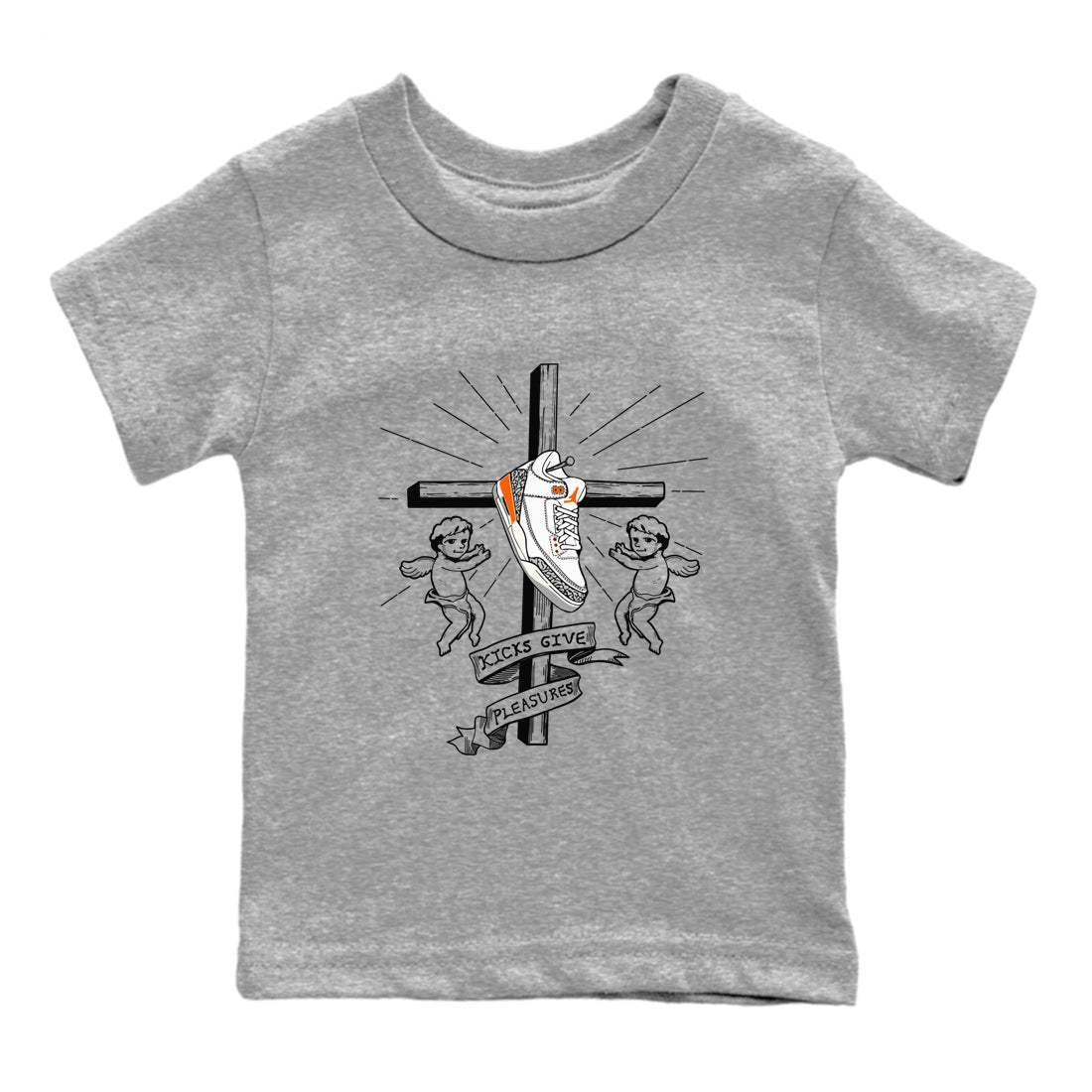 AJ3 Georgia Peach shirt to match jordans Kicks Give Pleasures sneaker tees Air Jordan 3 Georgia Peach Drip Gear Zone baby toddler Heather Grey 2 cotton Shirt