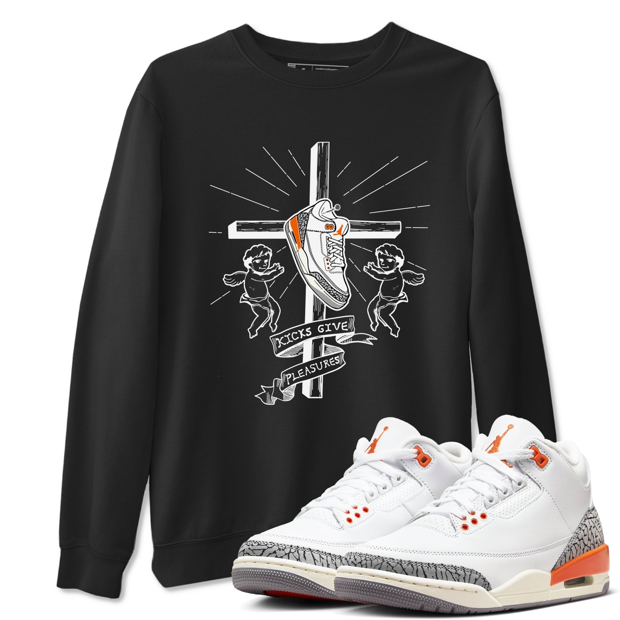 AJ3 Georgia Peach shirt to match jordans Kicks Give Pleasures sneaker tees Air Jordan 3 Georgia Peach Drip Gear Zone unisex cotton Black 1 crew neck shirt
