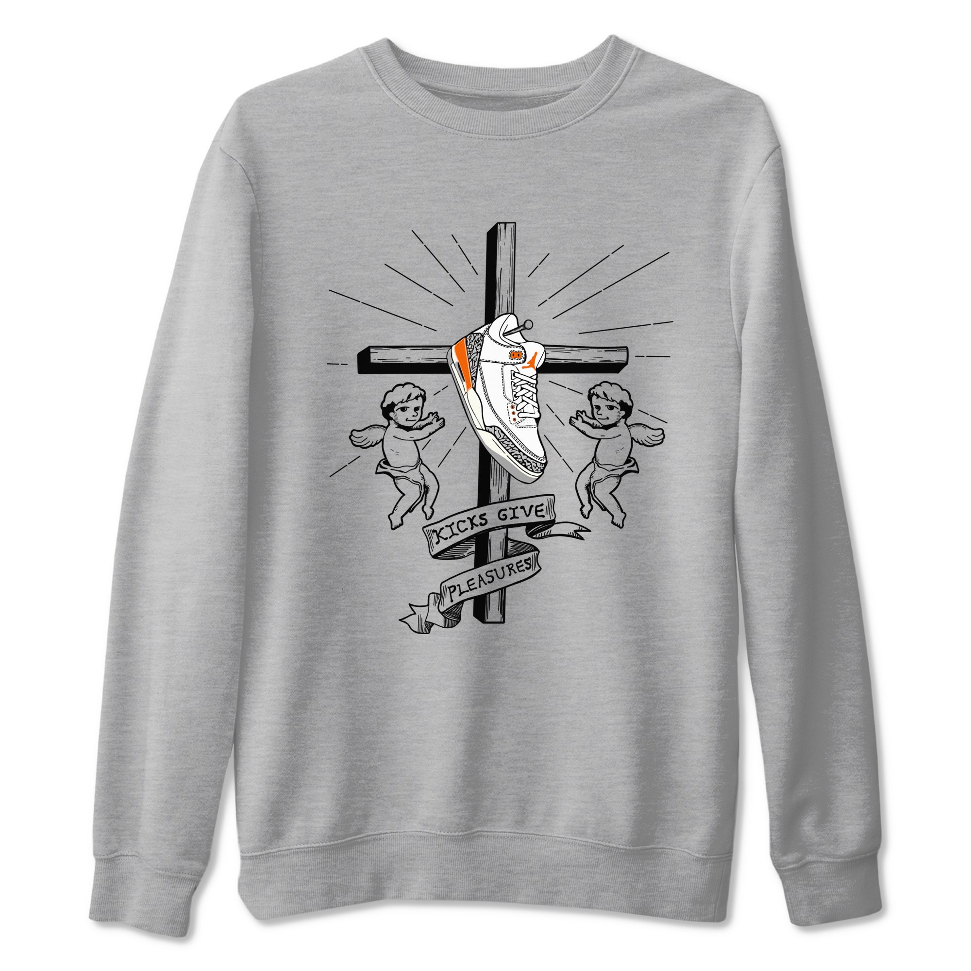 AJ3 Georgia Peach shirt to match jordans Kicks Give Pleasures sneaker tees Air Jordan 3 Georgia Peach Drip Gear Zone unisex cotton Heather Grey 2 crew neck shirt