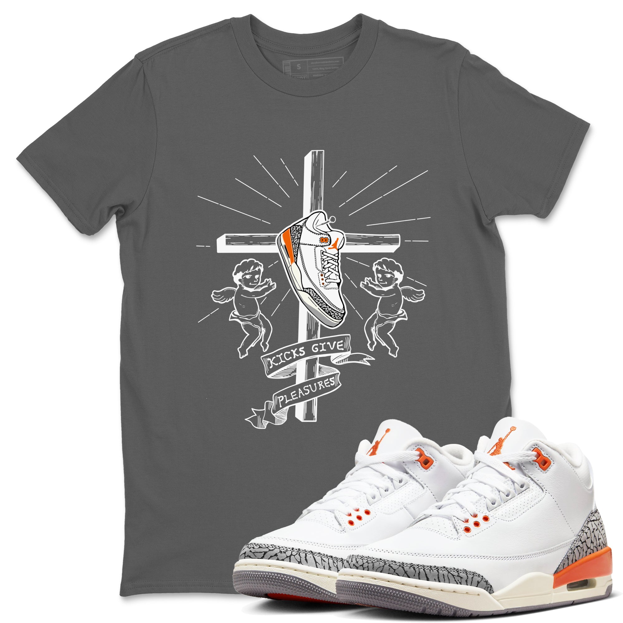 AJ3 Georgia Peach shirt to match jordans Kicks Give Pleasures sneaker tees Air Jordan 3 Georgia Peach Drip Gear Zone unisex cotton Cool Grey 1 crew neck shirt
