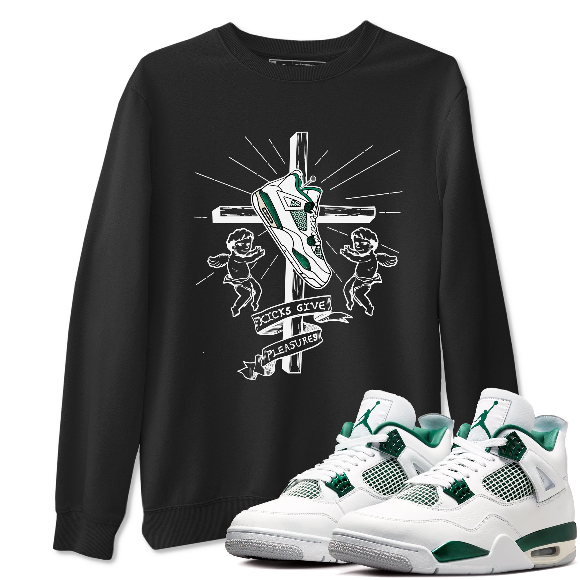4s Oxidized Green shirts to match jordans Kicks Give Pleasures sneaker match tees Air Jordan 4 Oxidized Green Drip Gear Zone streetwear brand Black 1 unisex cotton tee