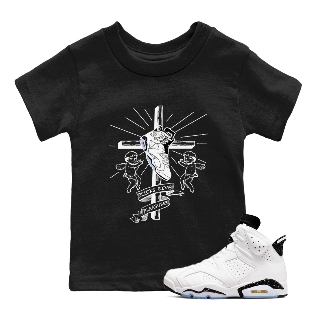 6s White Black shirt to match jordans Kicks Give Pleasures sneaker tees Air Jordan 6 White Black SNRT sneaker release tees baby toddler Black 1 cotton Shirt