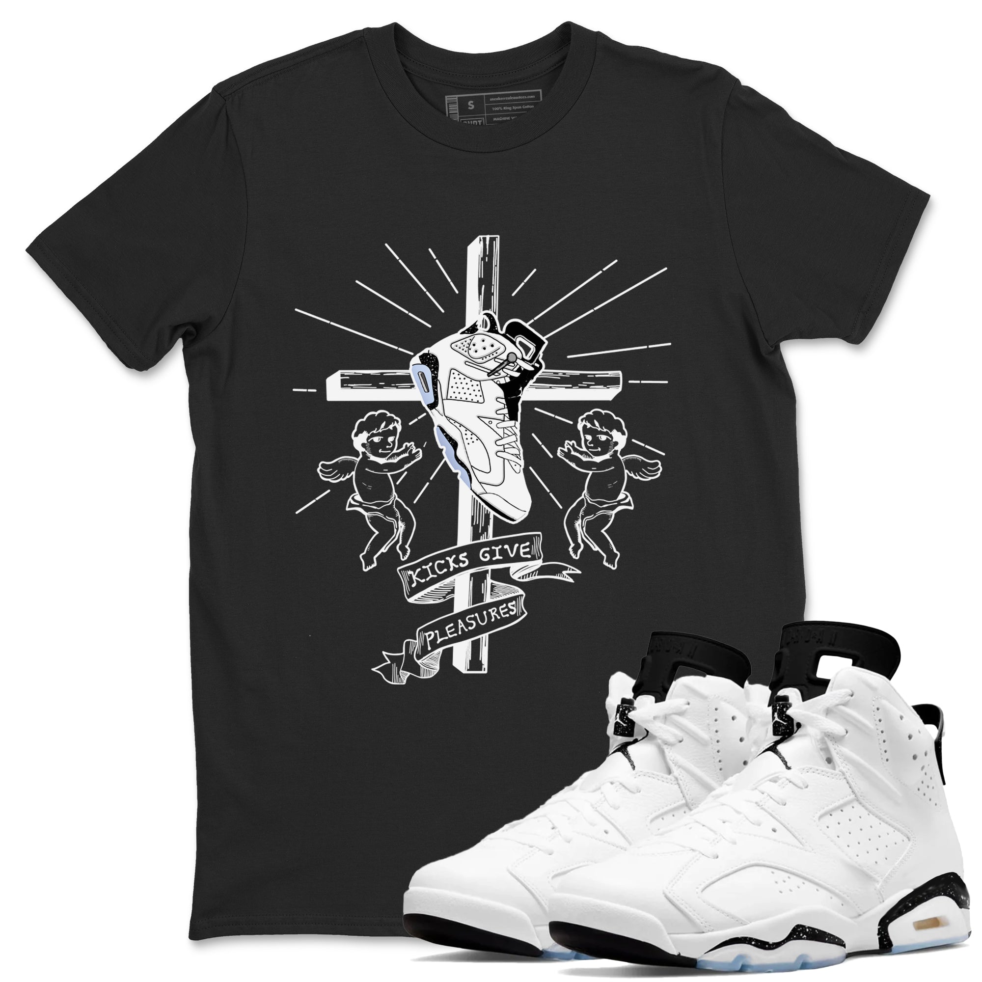 6s Reverse Cookies shirt to match jordans Kicks Give Pleasures sneaker tees Air Jordan 6 Reverse Cookies SNRT Sneaker Release Tees unisex cotton Black 1 crew neck shirt