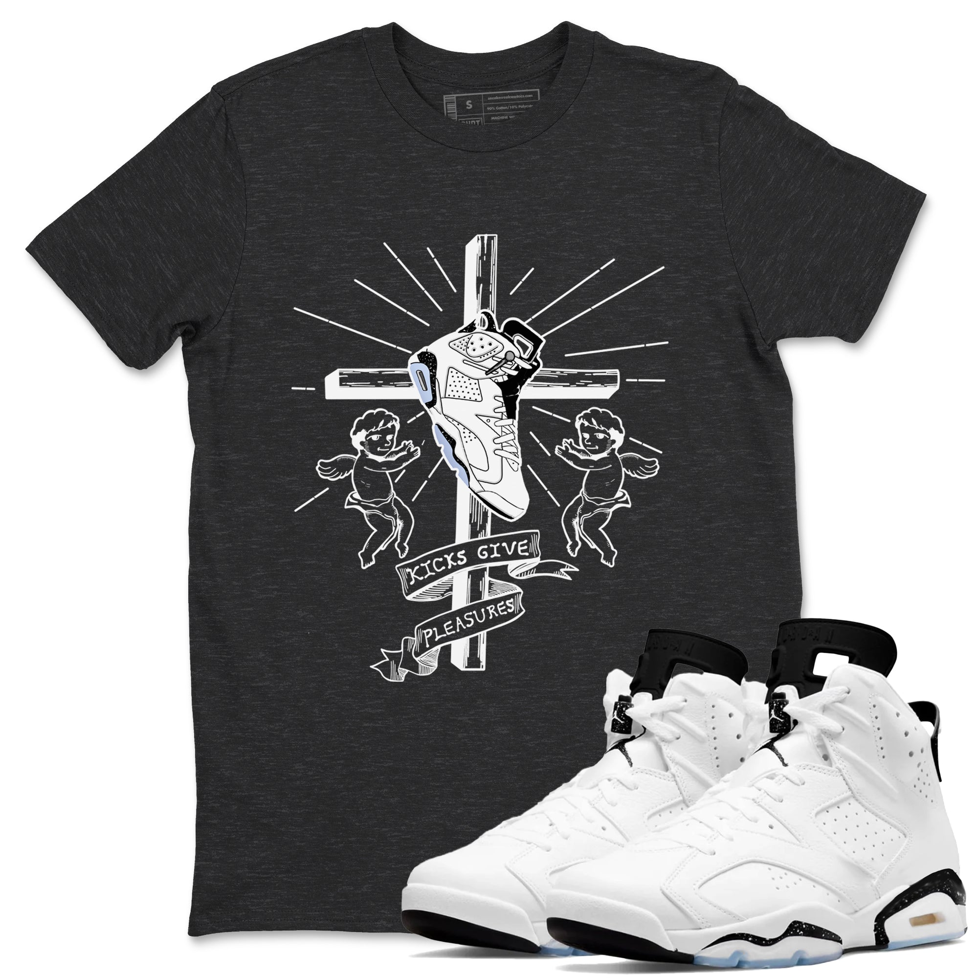 6s Reverse Cookies shirt to match jordans Kicks Give Pleasures sneaker tees Air Jordan 6 Reverse Cookies SNRT Sneaker Release Tees unisex cotton Charcoal Heather 1 crew neck shirt