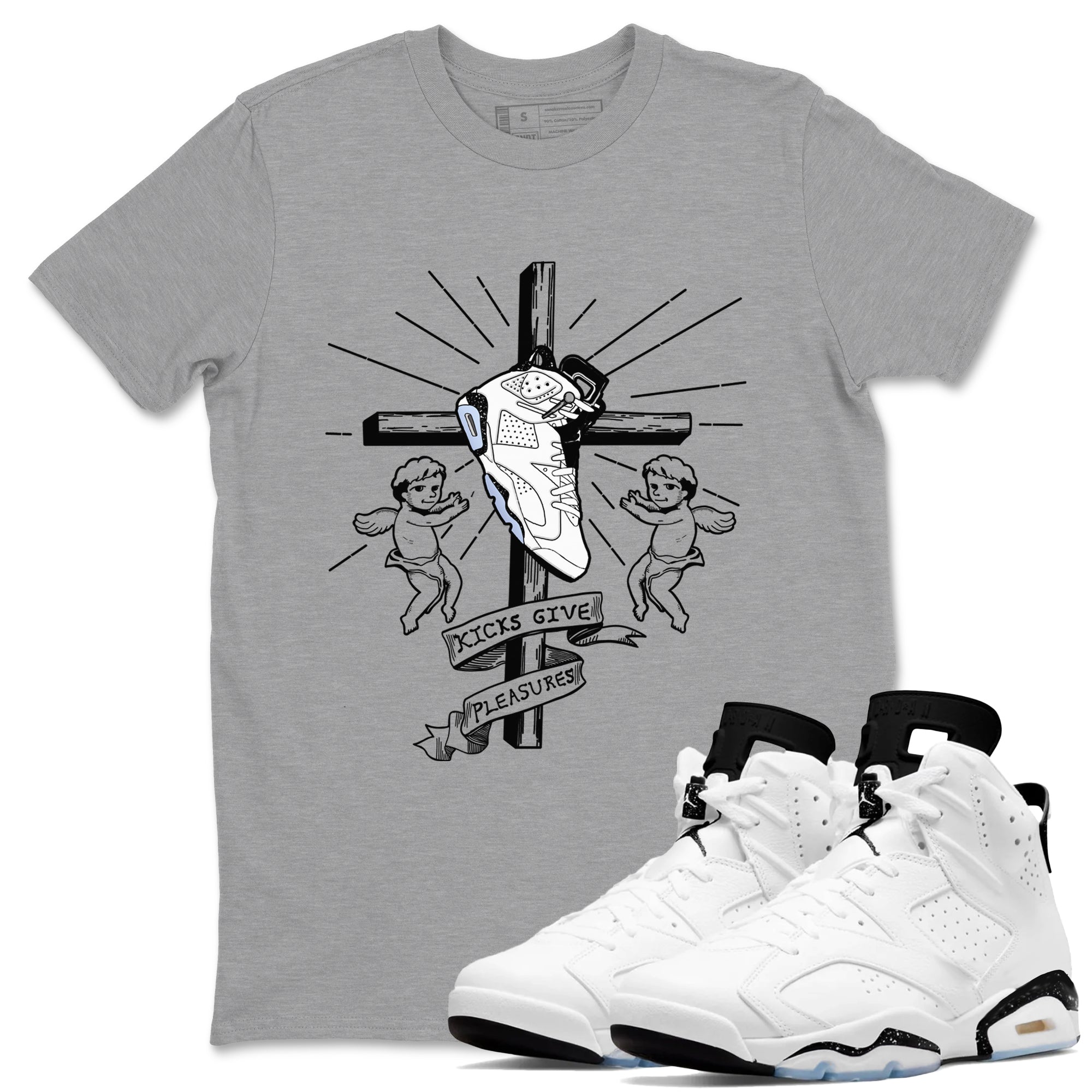 6s Reverse Cookies shirt to match jordans Kicks Give Pleasures sneaker tees Air Jordan 6 Reverse Cookies SNRT Sneaker Release Tees unisex cotton Heather Grey 1 crew neck shirt