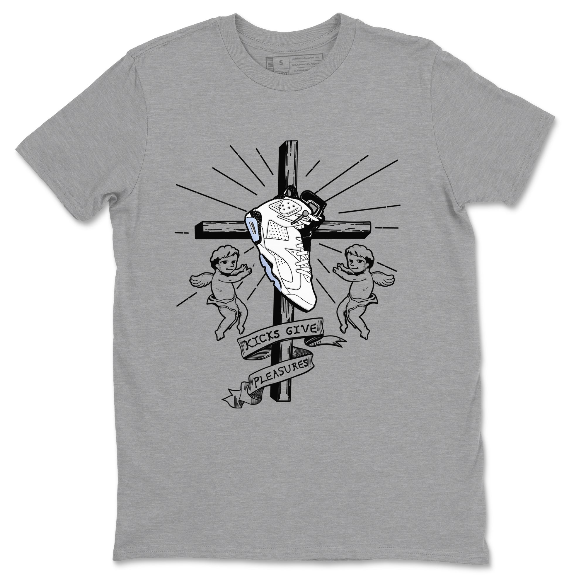 6s White Black shirt to match jordans Kicks Give Pleasures sneaker tees Air Jordan 6 White Black SNRT Sneaker Release Tees unisex cotton Heather Grey 2 crew neck shirt