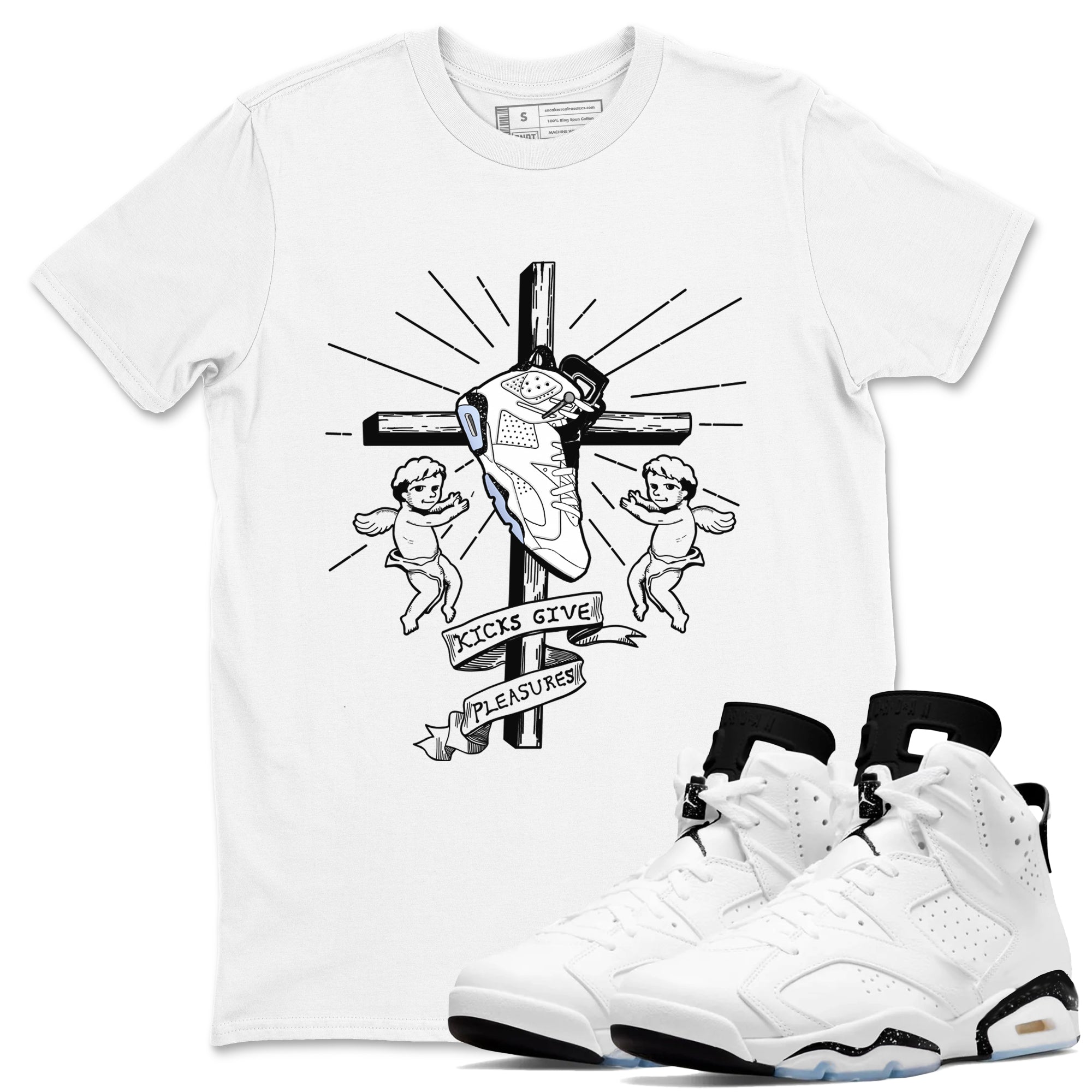 6s Reverse Cookies shirt to match jordans Kicks Give Pleasures sneaker tees Air Jordan 6 Reverse Cookies SNRT Sneaker Release Tees unisex cotton White 1 crew neck shirt