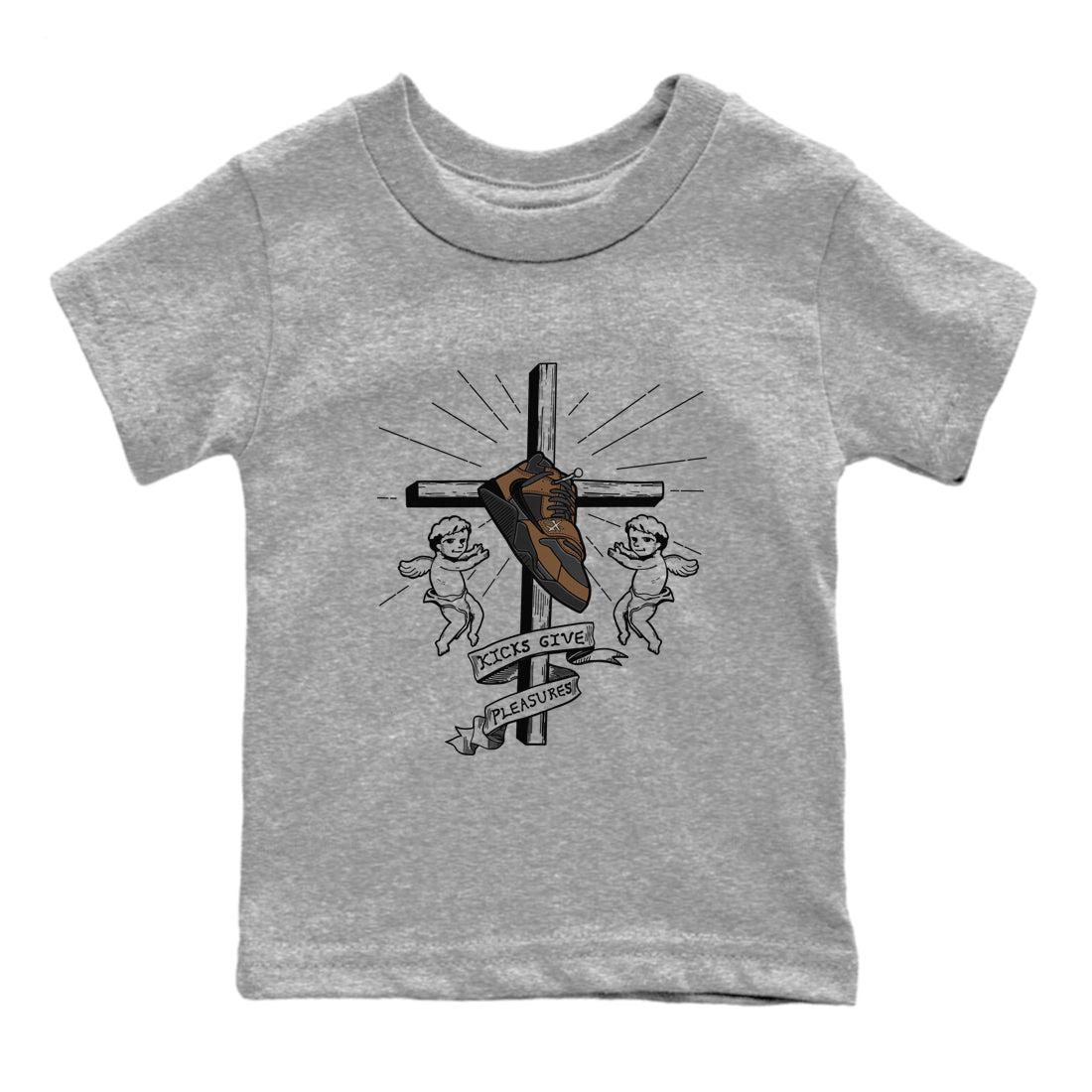 Jordan Jumpman Jack TR Travis Scott Dark Mocha shirts to match jordans Kicks Give Pleasures sneaker match tees Jordan Jumpman Jack Travis Scott Dark Mocha match shoes to clothes Drip Gear Zone Youth Baby Heather Grey 2 tee