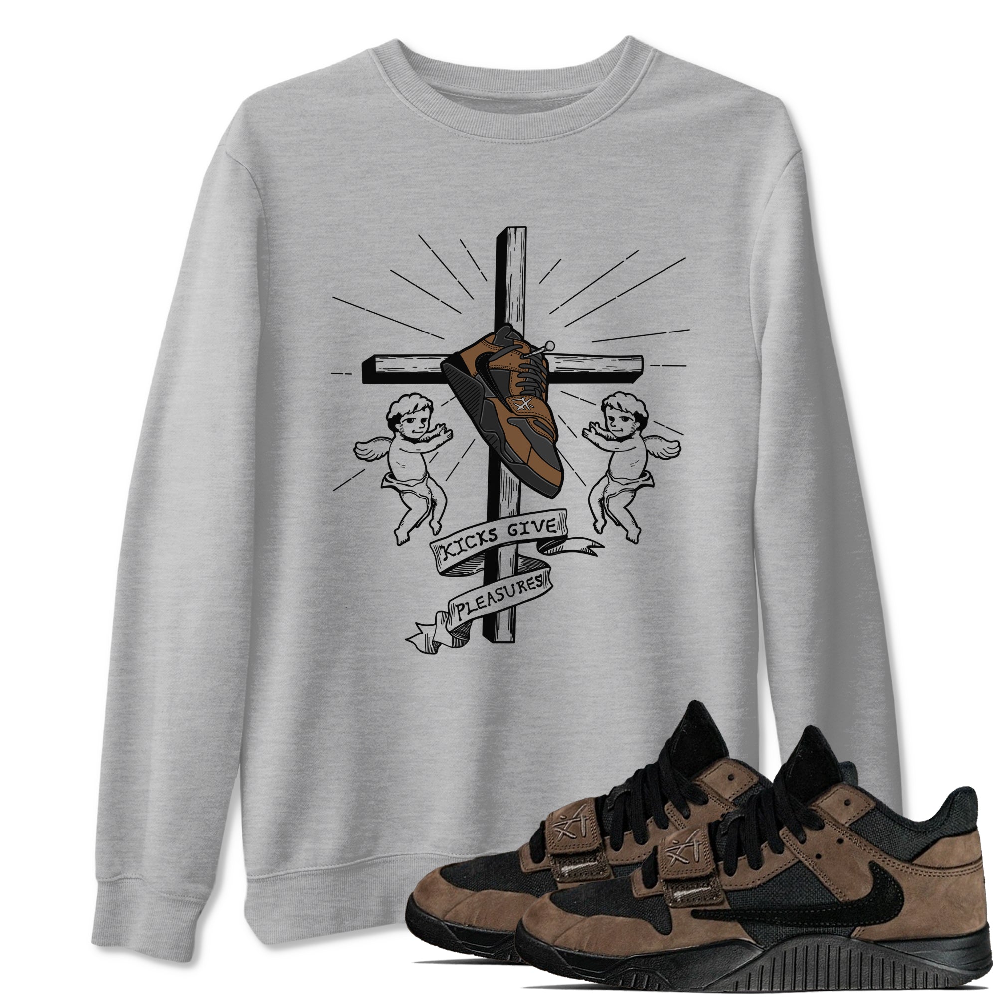 Jordan Jumpman Jack TR Travis Scott Dark Mocha shirts to match jordans Kicks Give Pleasures sneaker match tees Jordan Jumpman Jack Travis Scott Dark Mocha match shoes to clothes Drip Gear Zone unisex cotton Heather Grey 1 shirts