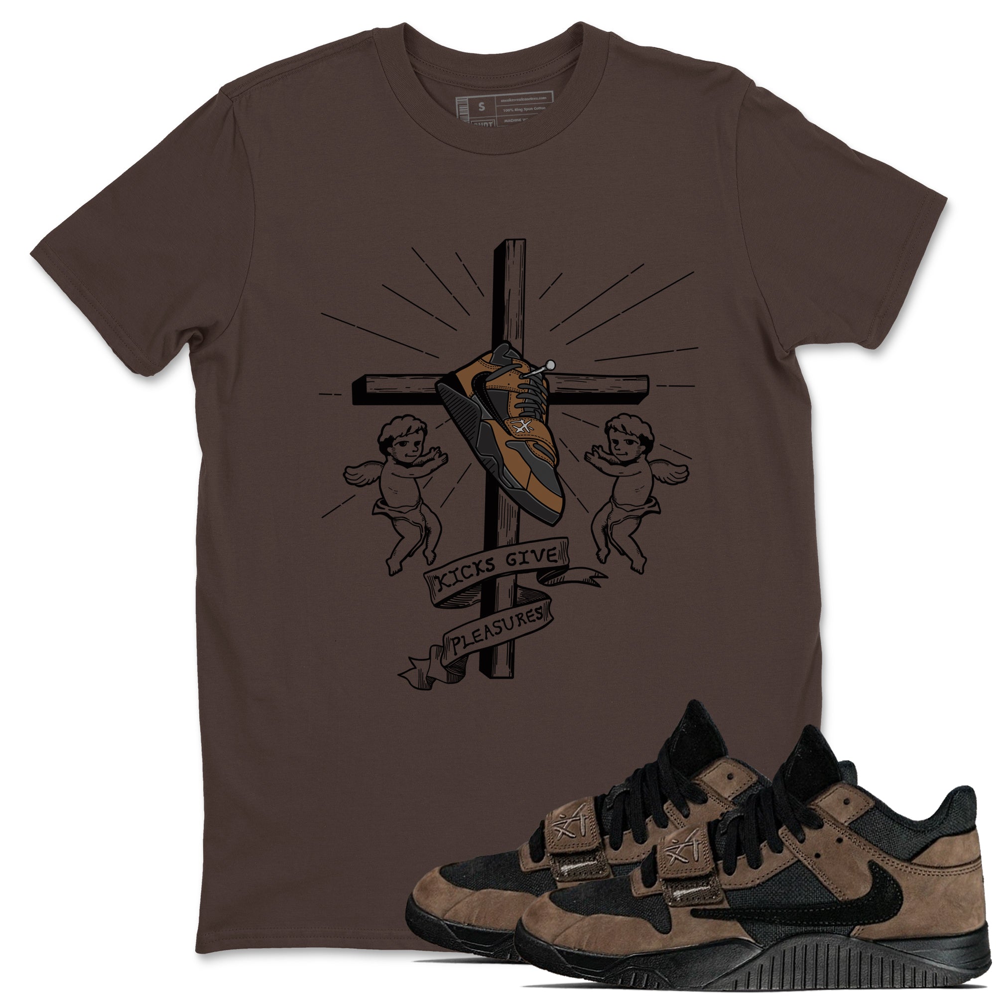 Jordan Jumpman Jack TR Travis Scott Dark Mocha shirts to match jordans Kicks Give Pleasures sneaker match tees Jordan Jumpman Jack Travis Scott Dark Mocha match shoes to clothes Drip Gear Zone unisex cotton Dark Chocolate 1 shirts