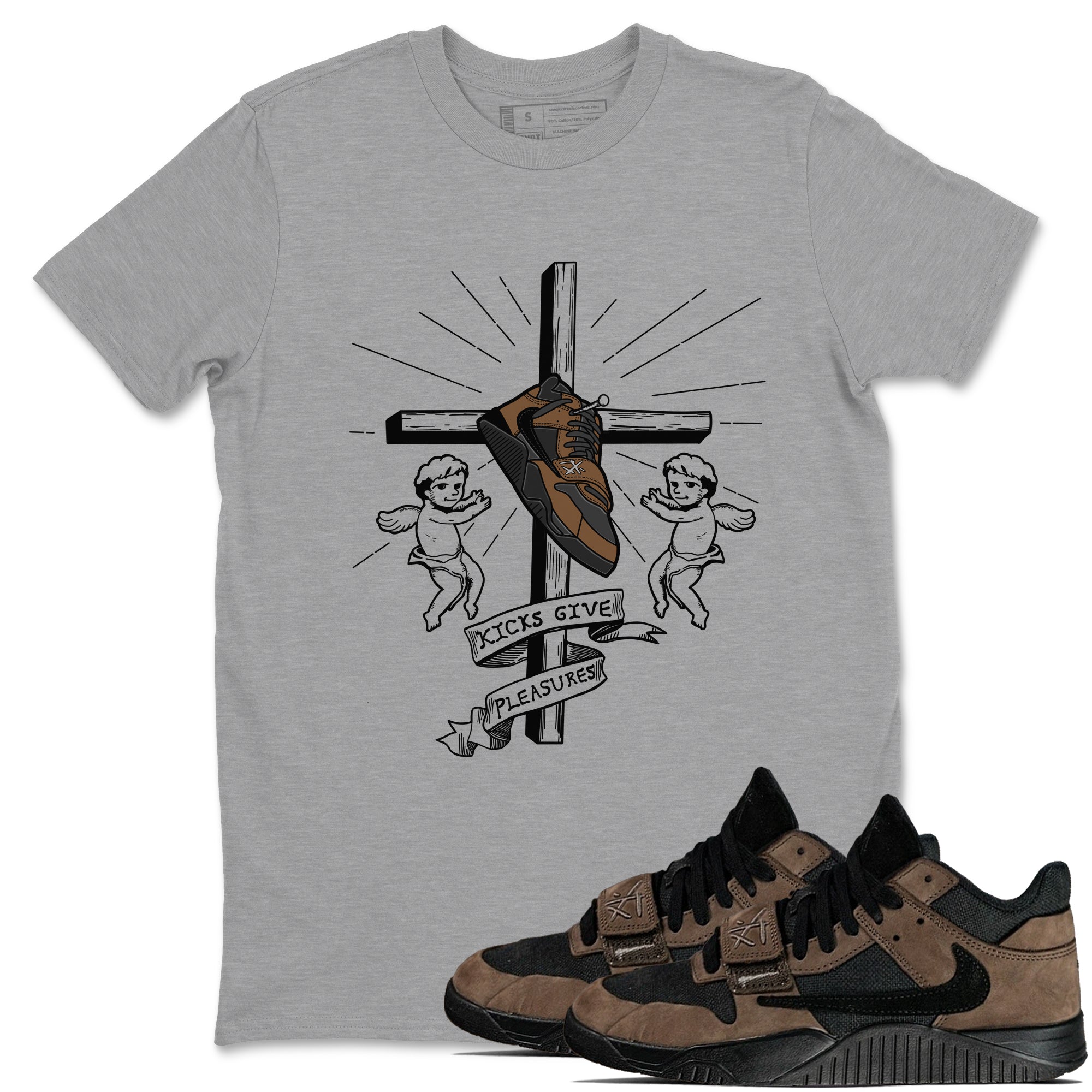 Jordan Jumpman Jack TR Travis Scott Dark Mocha shirts to match jordans Kicks Give Pleasures sneaker match tees Jordan Jumpman Jack Travis Scott Dark Mocha match shoes to clothes Drip Gear Zone unisex cotton Heather Grey 1 shirts