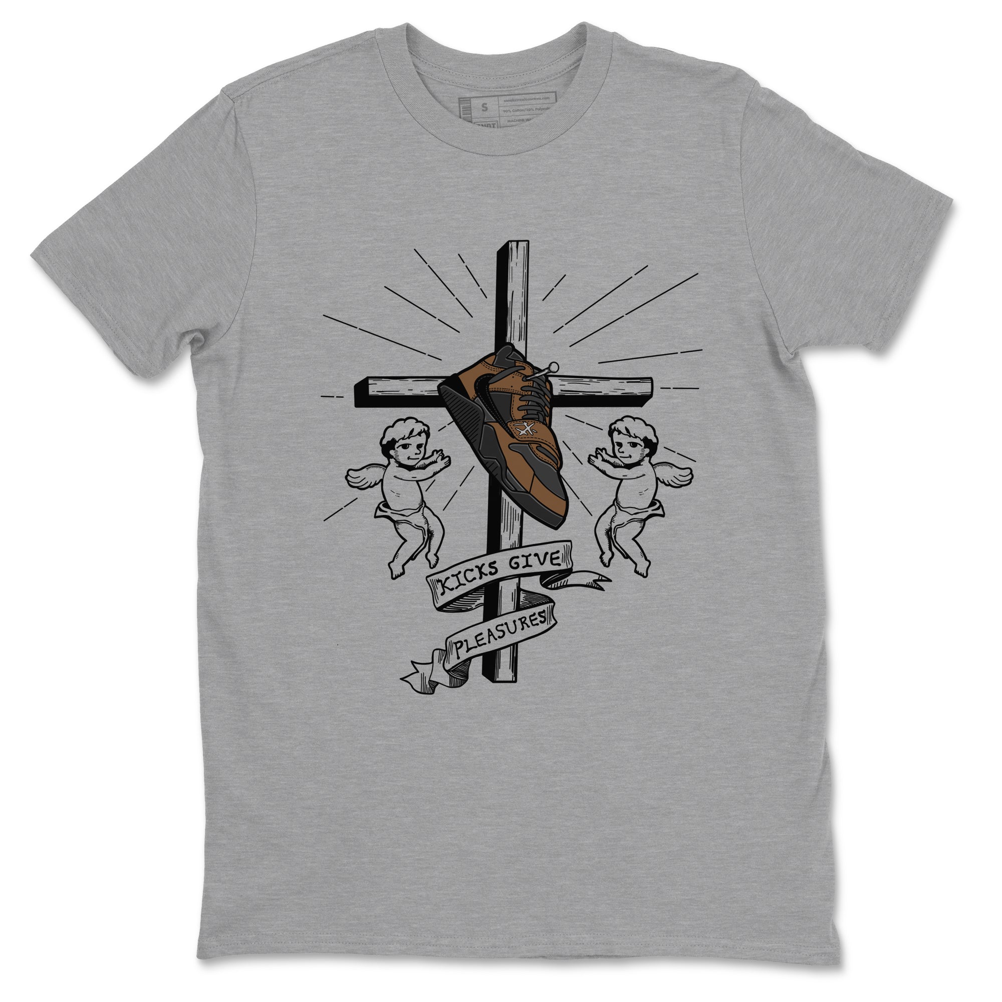 Jordan Jumpman Jack TR Travis Scott Dark Mocha shirts to match jordans Kicks Give Pleasures sneaker match tees Jordan Jumpman Jack Travis Scott Dark Mocha match shoes to clothes Drip Gear Zone unisex cotton Heather Grey 2 shirts