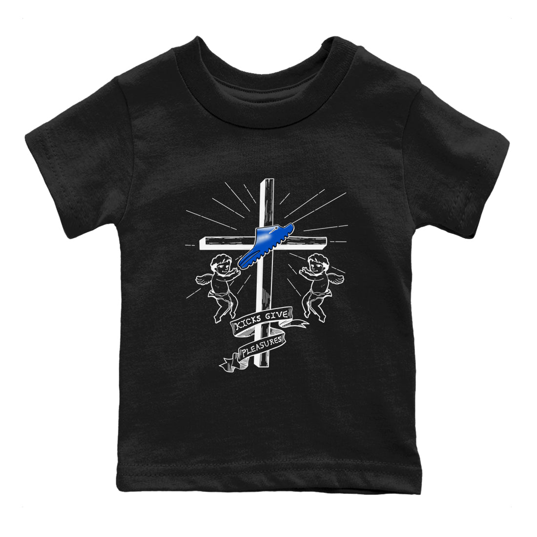 Yeezy Slide Azure shirts to match jordans Kicks Give You Pleasures sneaker match tees Yeezy Slide Azure Drip Gear Zone streetwear brand Baby and Youth Black 2 cotton tee