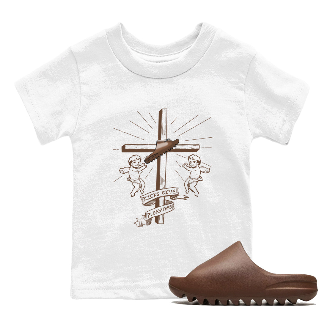 Yeezy Slide Flax shirts to match jordans Kicks Give You Pleasures sneaker match tees Yeezy Slide Flax Drip Gear Zone streetwear brand Baby and Youth White 1 cotton tee