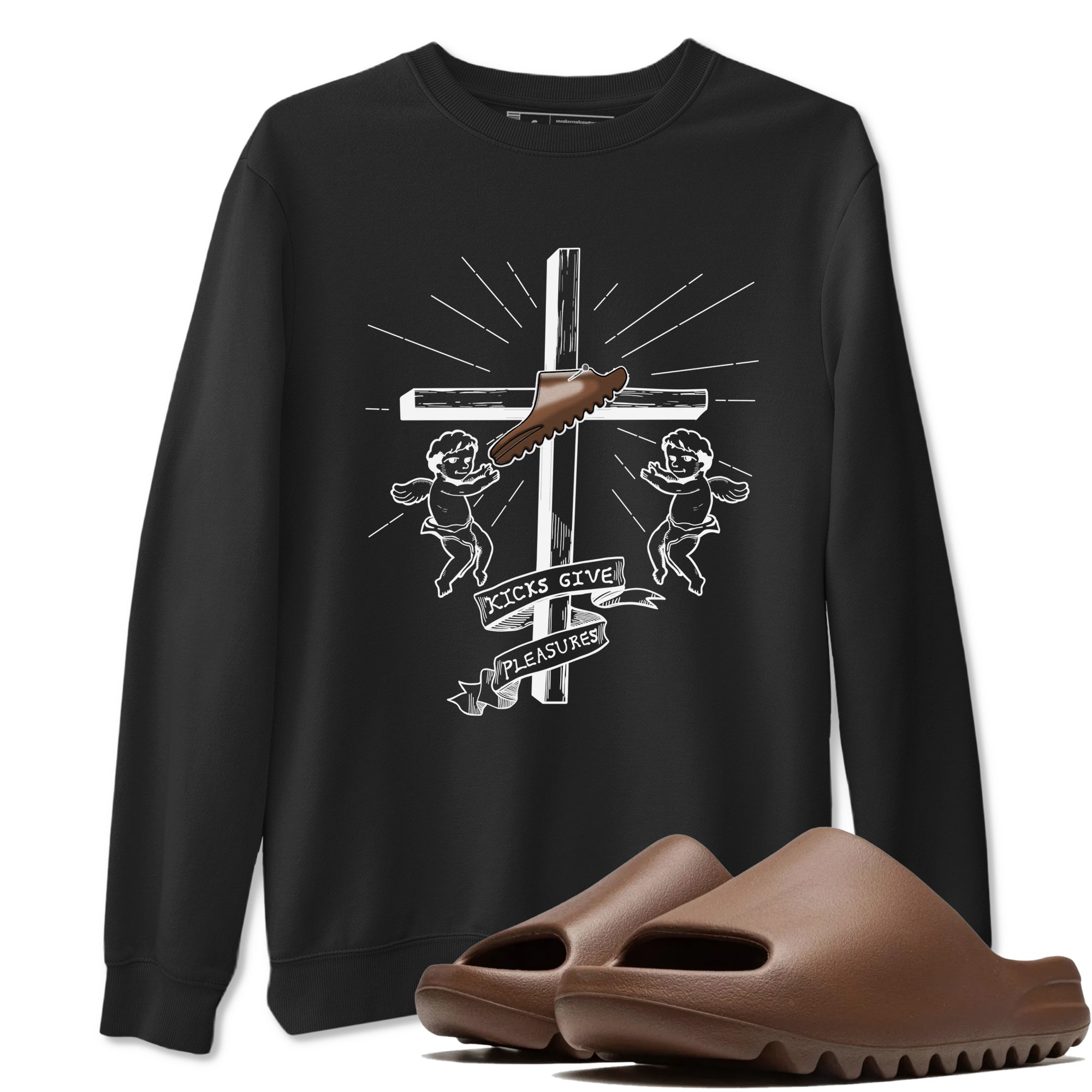 Yeezy Slide Flax shirts to match jordans Kicks Give You Pleasures sneaker match tees Yeezy Slide Flax Drip Gear Zone streetwear brand Black 1 unisex cotton tee