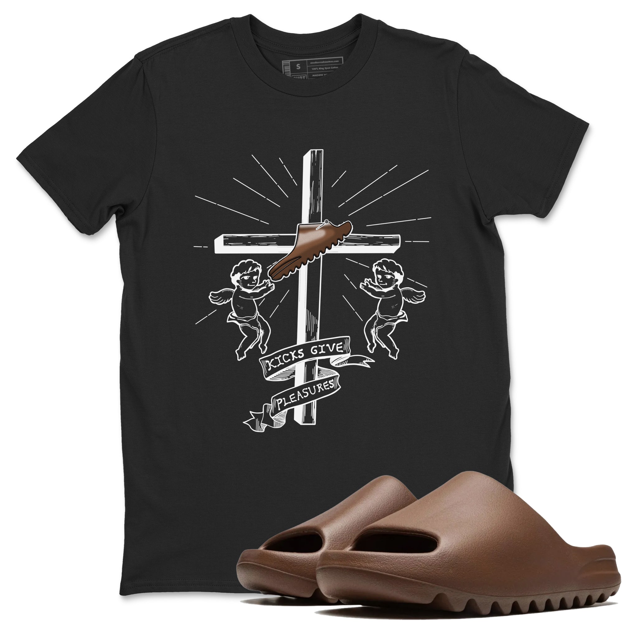 Yeezy Slide Flax shirts to match jordans Kicks Give You Pleasures sneaker match tees Yeezy Slide Flax Drip Gear Zone streetwear brand Black 1 unisex cotton tee