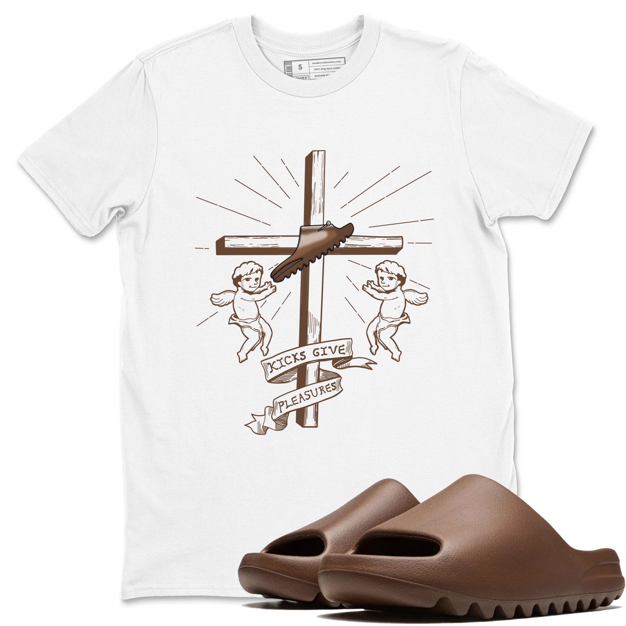 Yeezy Slide Flax shirts to match jordans Kicks Give You Pleasures sneaker match tees Yeezy Slide Flax Drip Gear Zone streetwear brand White 1 unisex cotton tee
