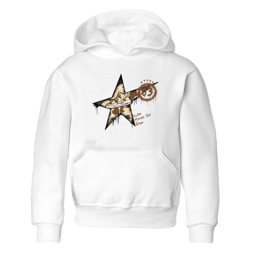 AJ3 Desert Camo shirts to match jordans Kicks Make You Glow sneaker match tees Air Jordan 3 Desert Camo Drip Gear Zone streetwear brand Baby and Youth White 2 cotton tee