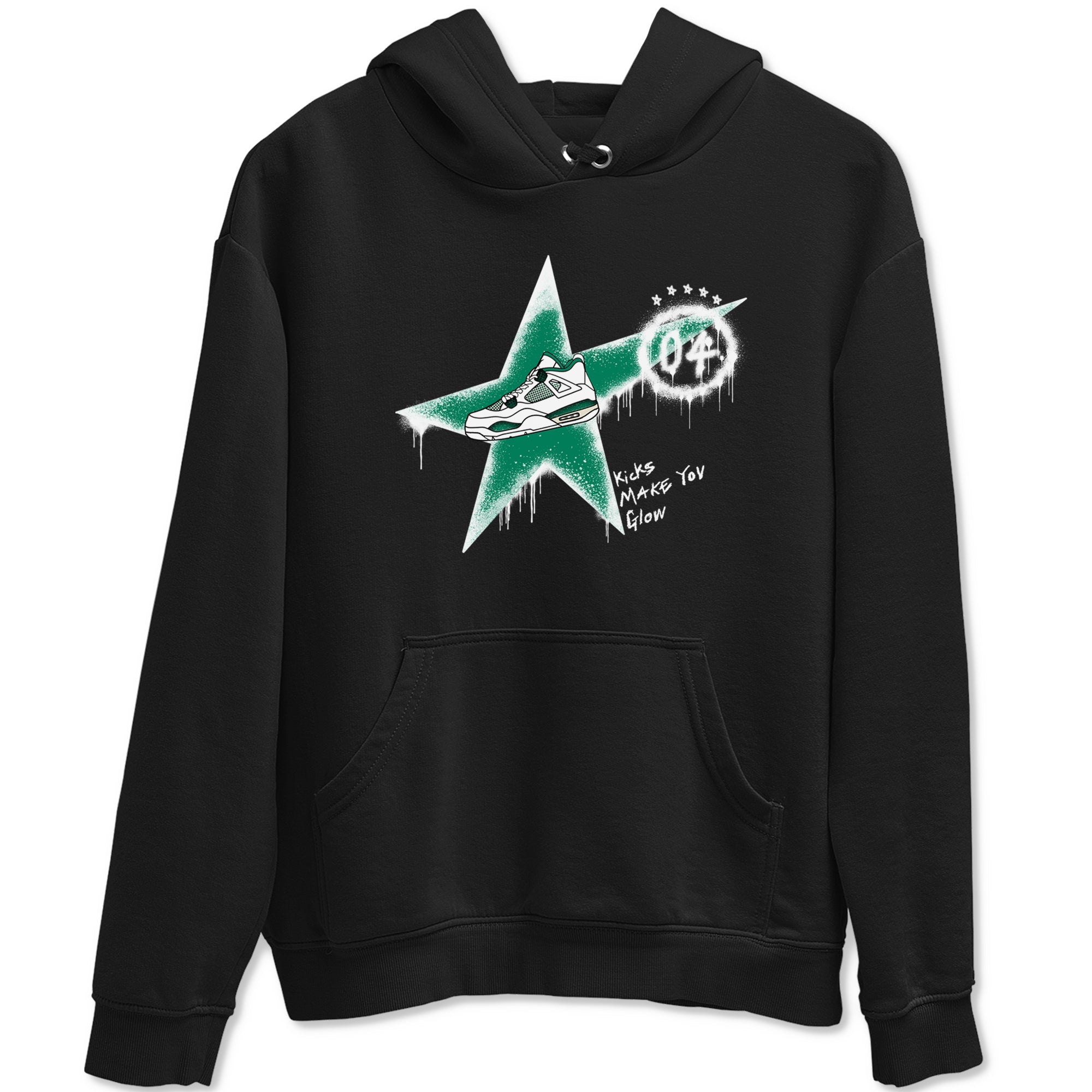 4s Oxidized Green shirts to match jordans Kicks Make You Glow sneaker match tees Air Jordan 4 Oxidized Green Drip Gear Zone streetwear brand Black 2 unisex cotton tee