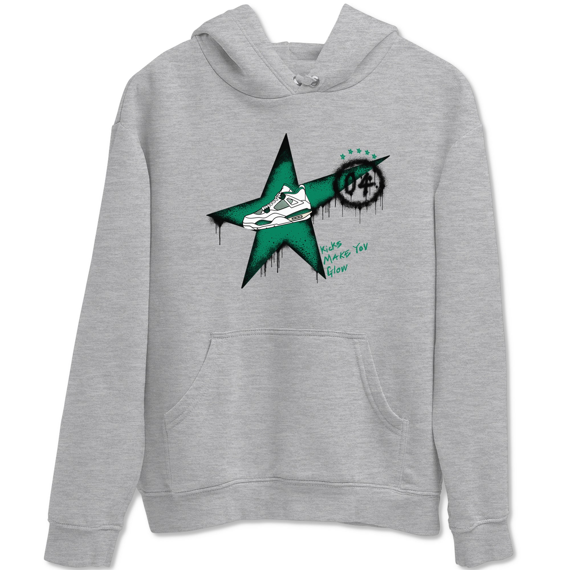 4s Oxidized Green shirts to match jordans Kicks Make You Glow sneaker match tees Air Jordan 4 Oxidized Green Drip Gear Zone streetwear brand Heather Grey 2 unisex cotton tee