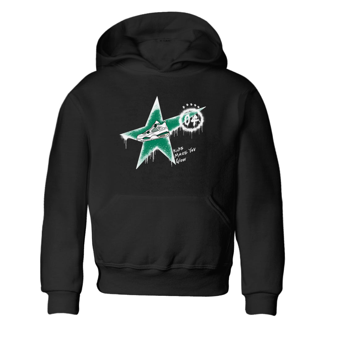 4s Oxidized Green shirts to match jordans Kicks Make You Glow sneaker match tees Air Jordan 4 Oxidized Green Drip Gear Zone streetwear brand Baby and Youth Black 2 cotton tee