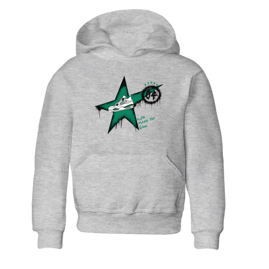 4s Oxidized Green shirts to match jordans Kicks Make You Glow sneaker match tees Air Jordan 4 Oxidized Green Drip Gear Zone streetwear brand Baby and Youth Heather Grey 2 cotton tee