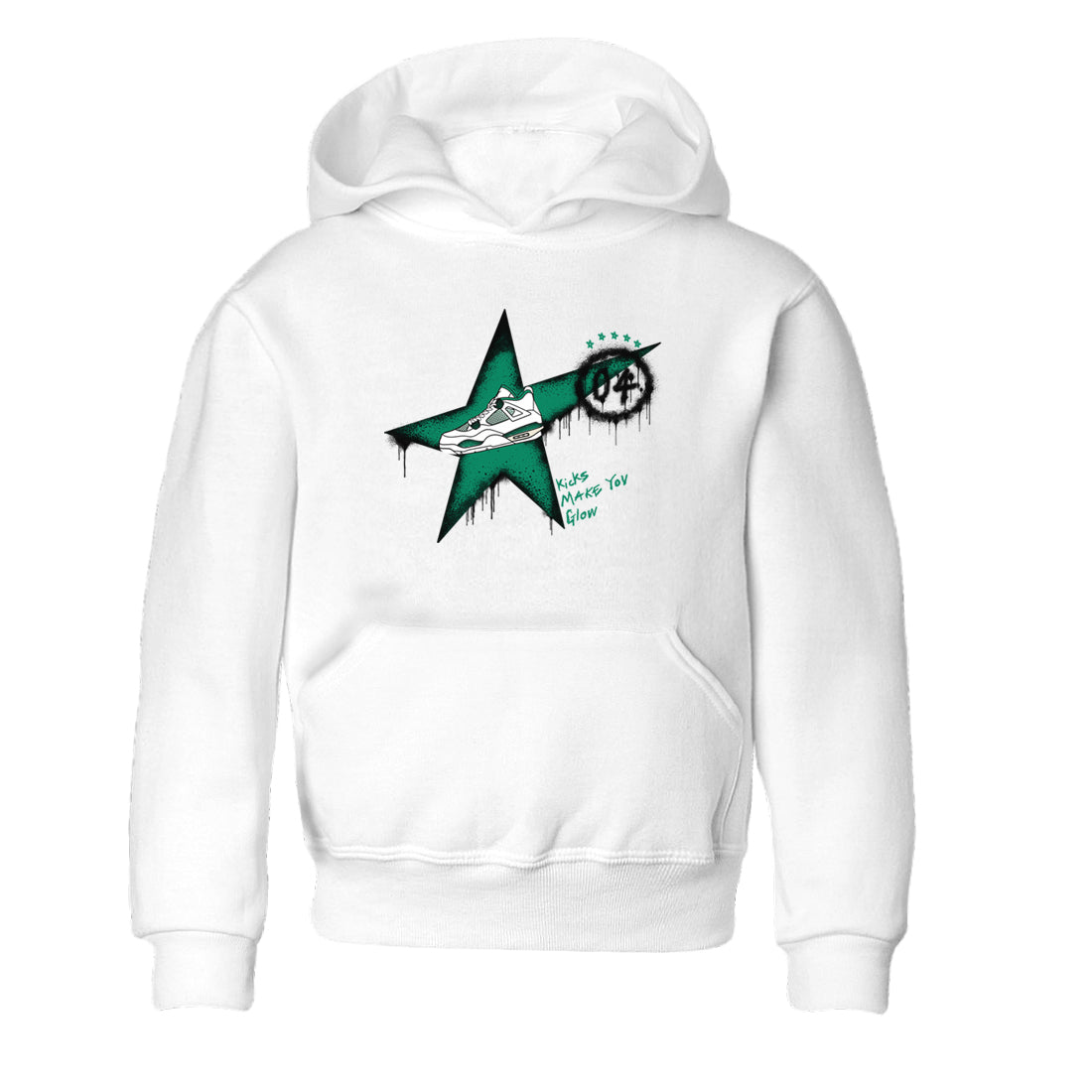 4s Oxidized Green shirts to match jordans Kicks Make You Glow sneaker match tees Air Jordan 4 Oxidized Green Drip Gear Zone streetwear brand Baby and Youth White 2 cotton tee