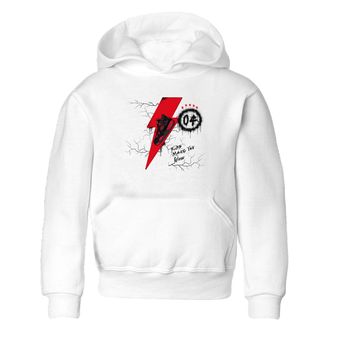 4s Red Thunder shirts to match jordans Kicks Make You Glow sneaker match tees Air Jordan 4 Red Thunder Drip Gear Zone streetwear brand Baby and Youth White 2 cotton tee