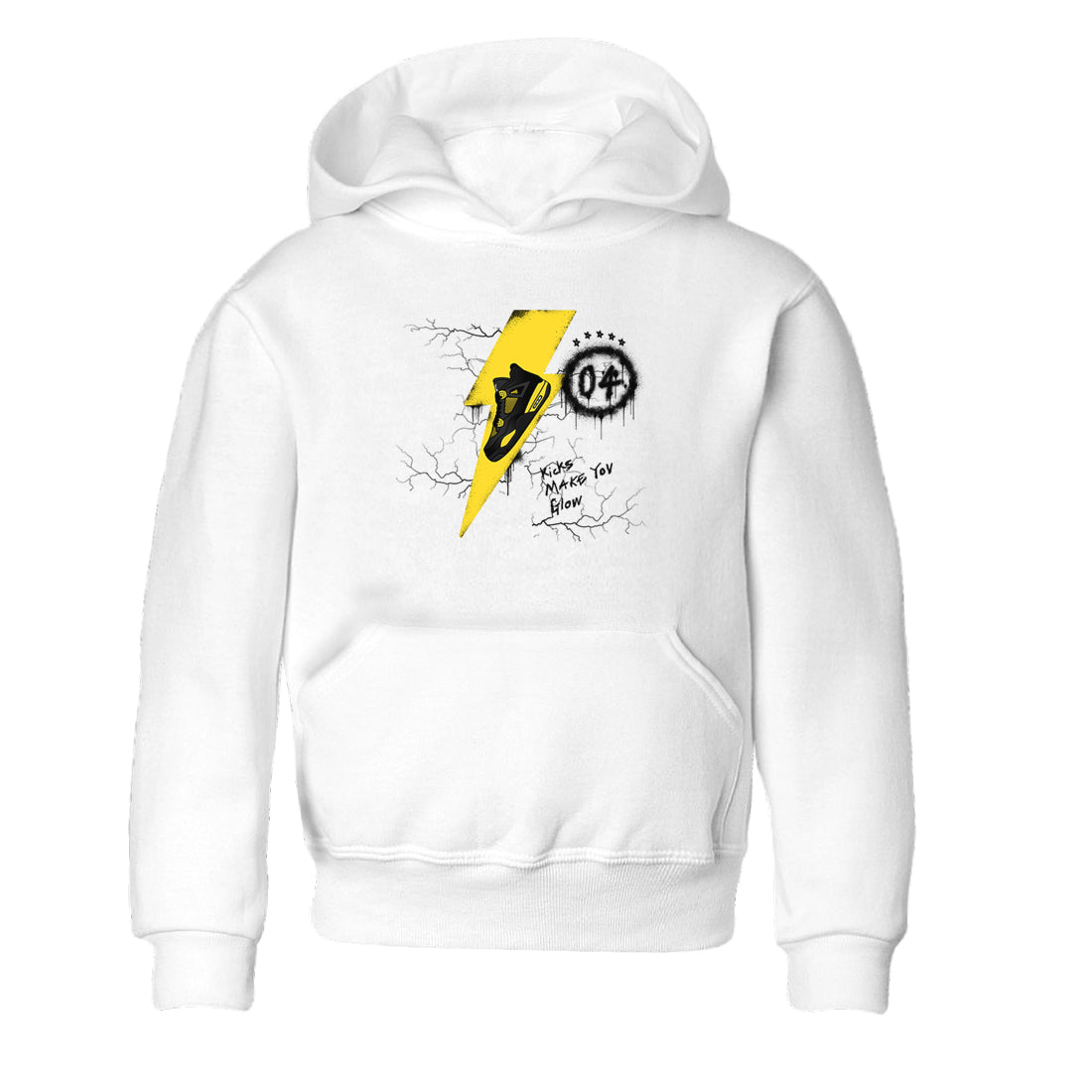 AJ4 Thunder shirts to match jordans Kicks Make You Glow sneaker match tees Air Jordan 4 Thunder Drip Gear Zone streetwear brand Baby and Youth White 2 cotton tee