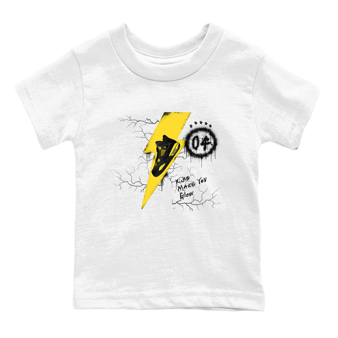 AJ4 Thunder shirts to match jordans Kicks Make You Glow sneaker match tees Air Jordan 4 Thunder Drip Gear Zone streetwear brand Baby and Youth White 2 cotton tee