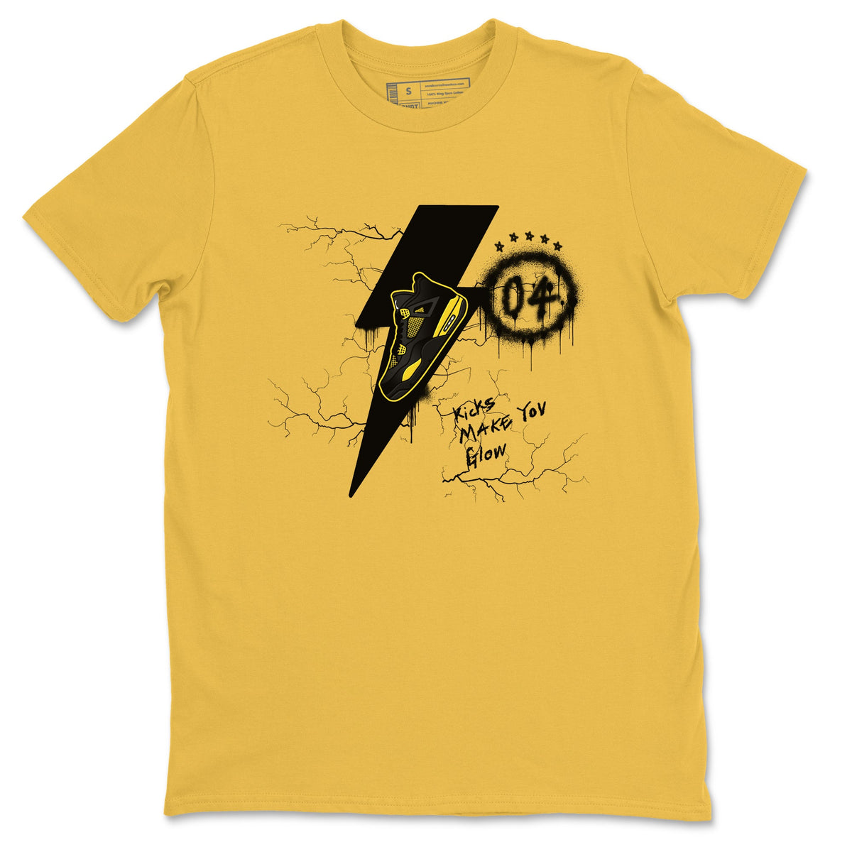 AJ4 Thunder shirts to match jordans Kicks Make You Glow sneaker match tees Air Jordan 4 Thunder Drip Gear Zone streetwear brand Daisy 2 unisex cotton tee