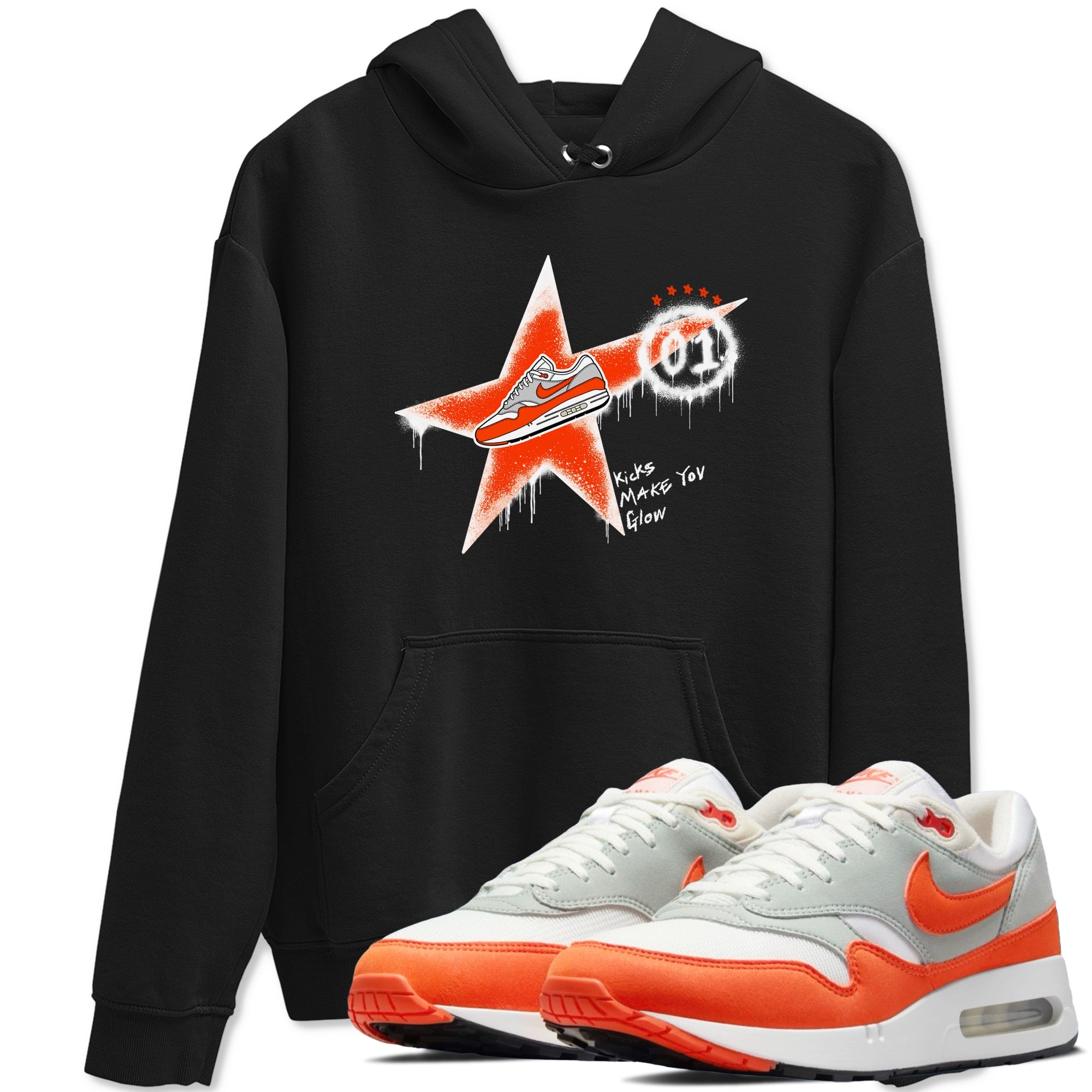 Air Max 1 OG '86 'Summit White and Cosmic Clay shirts to match jordans Kicks Make You Glow sneaker match tees Air Max 1 Cosmic Clay match shoes to clothes Drip Gear Zone unisex cotton Black 1 shirts