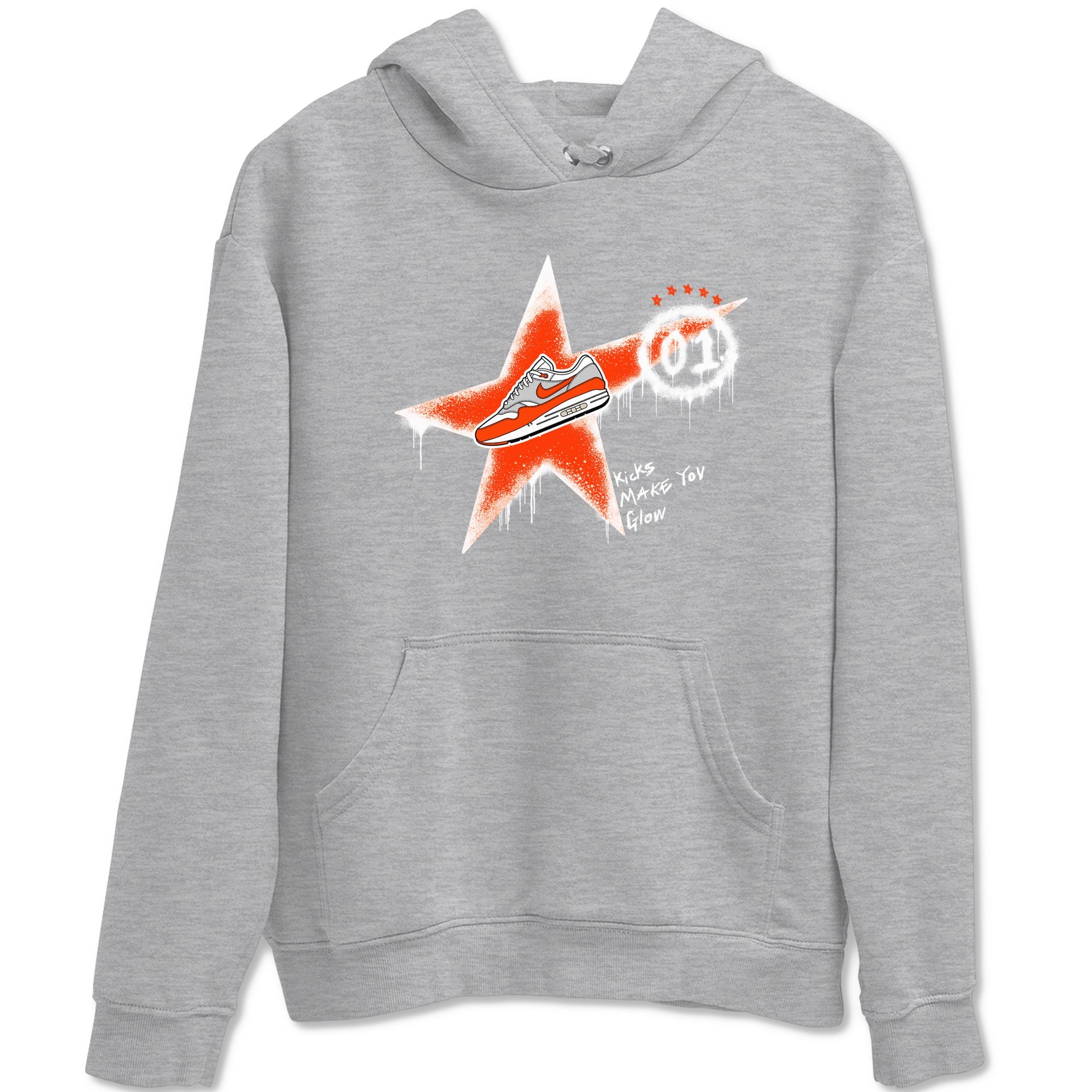 Air Max 1 OG '86 'Summit White and Cosmic Clay shirts to match jordans Kicks Make You Glow sneaker match tees Air Max 1 Cosmic Clay match shoes to clothes Drip Gear Zone unisex cotton Heather Grey 2 shirts