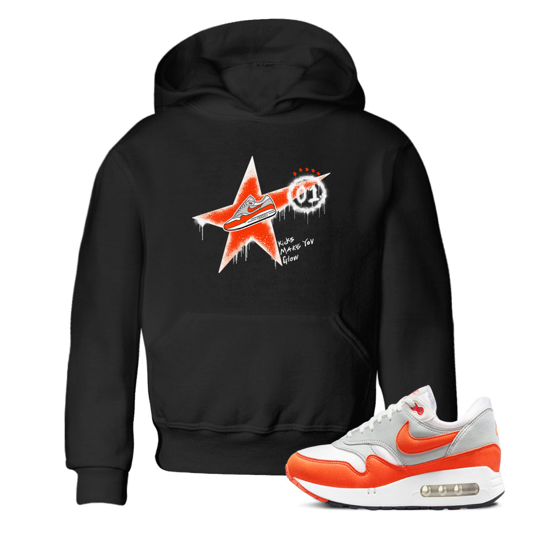 Air Max 1 OG '86 'Summit White and Cosmic Clay shirts to match jordans Kicks Make You Glow sneaker match tees Air Max 1 Cosmic Clay match shoes to clothes Drip Gear Zone Youth Baby Black 1 tee