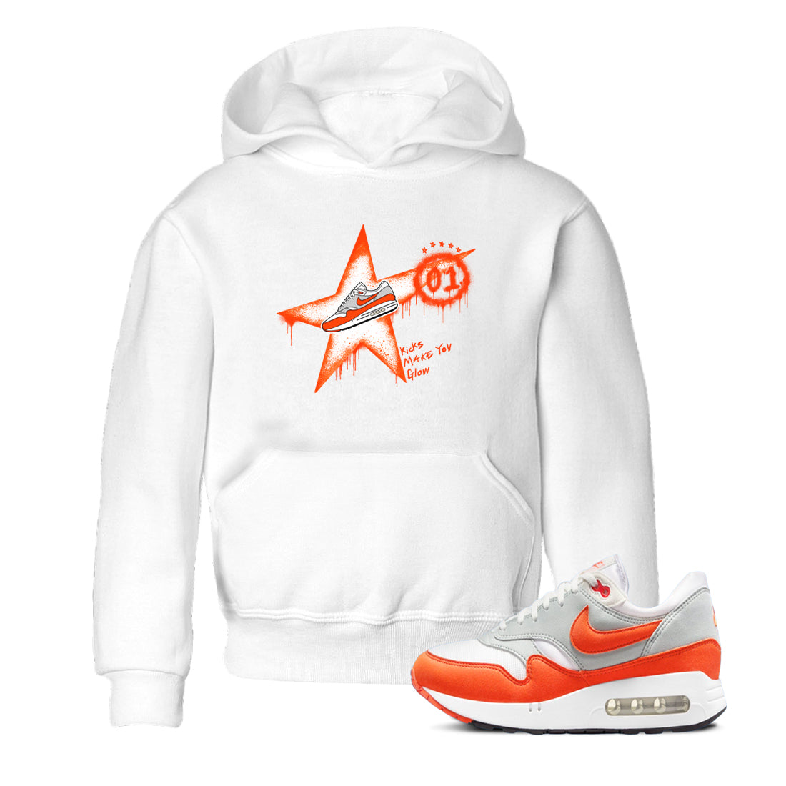 Air Max 1 OG '86 'Summit White and Cosmic Clay shirts to match jordans Kicks Make You Glow sneaker match tees Air Max 1 Cosmic Clay match shoes to clothes Drip Gear Zone Youth Baby White 1 tee